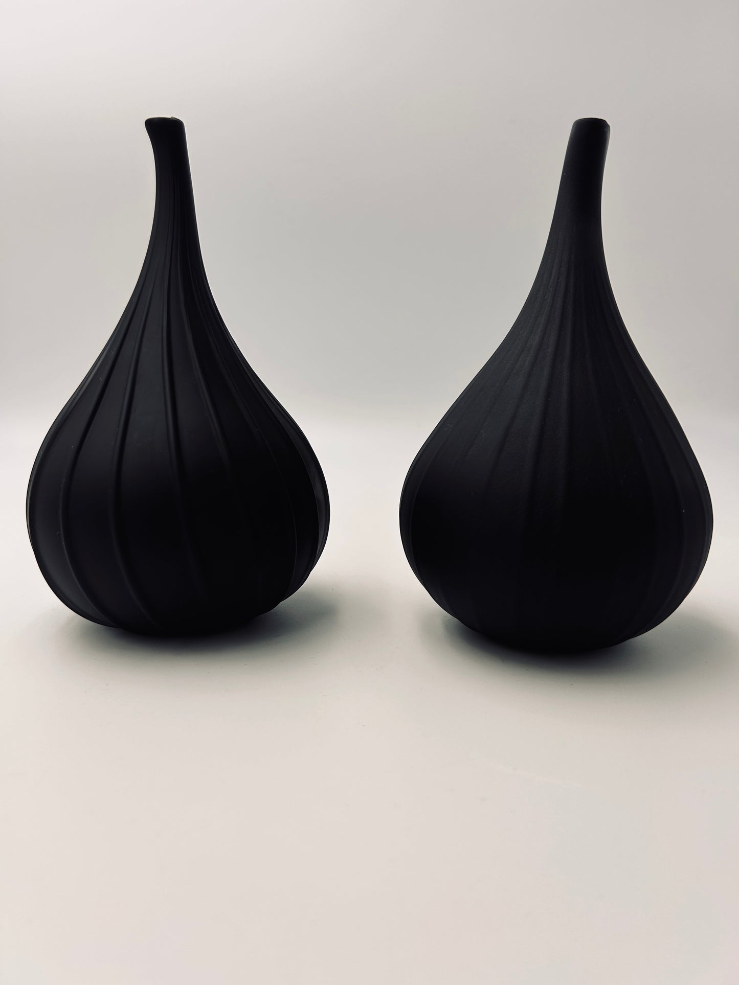 Vase Drop noir mat, Verre de Murano, Salviati, Renzo Stellon, Italy 2004