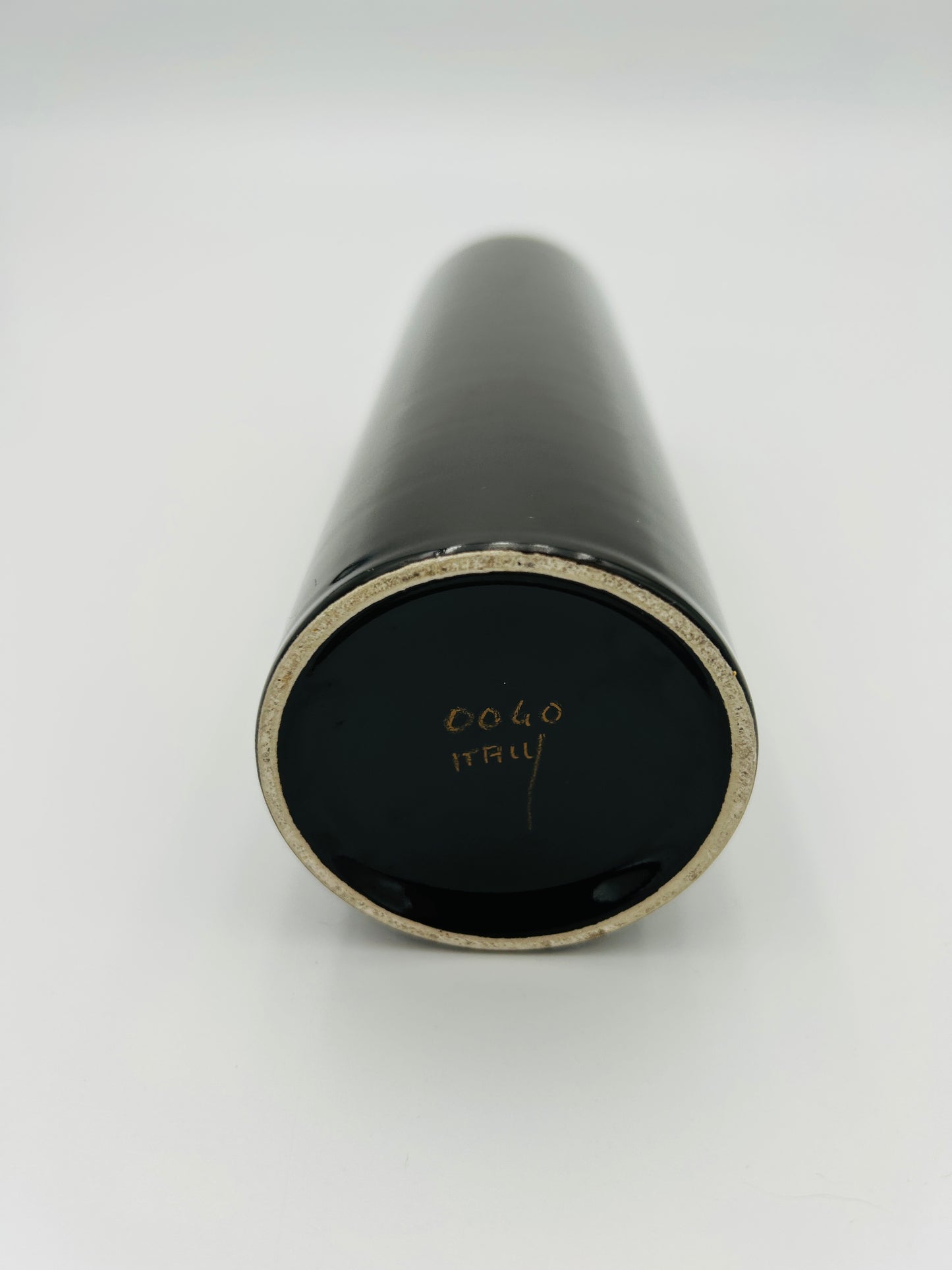 Vase cylindre marron, Sicart Cartigliano, Italie, 70s