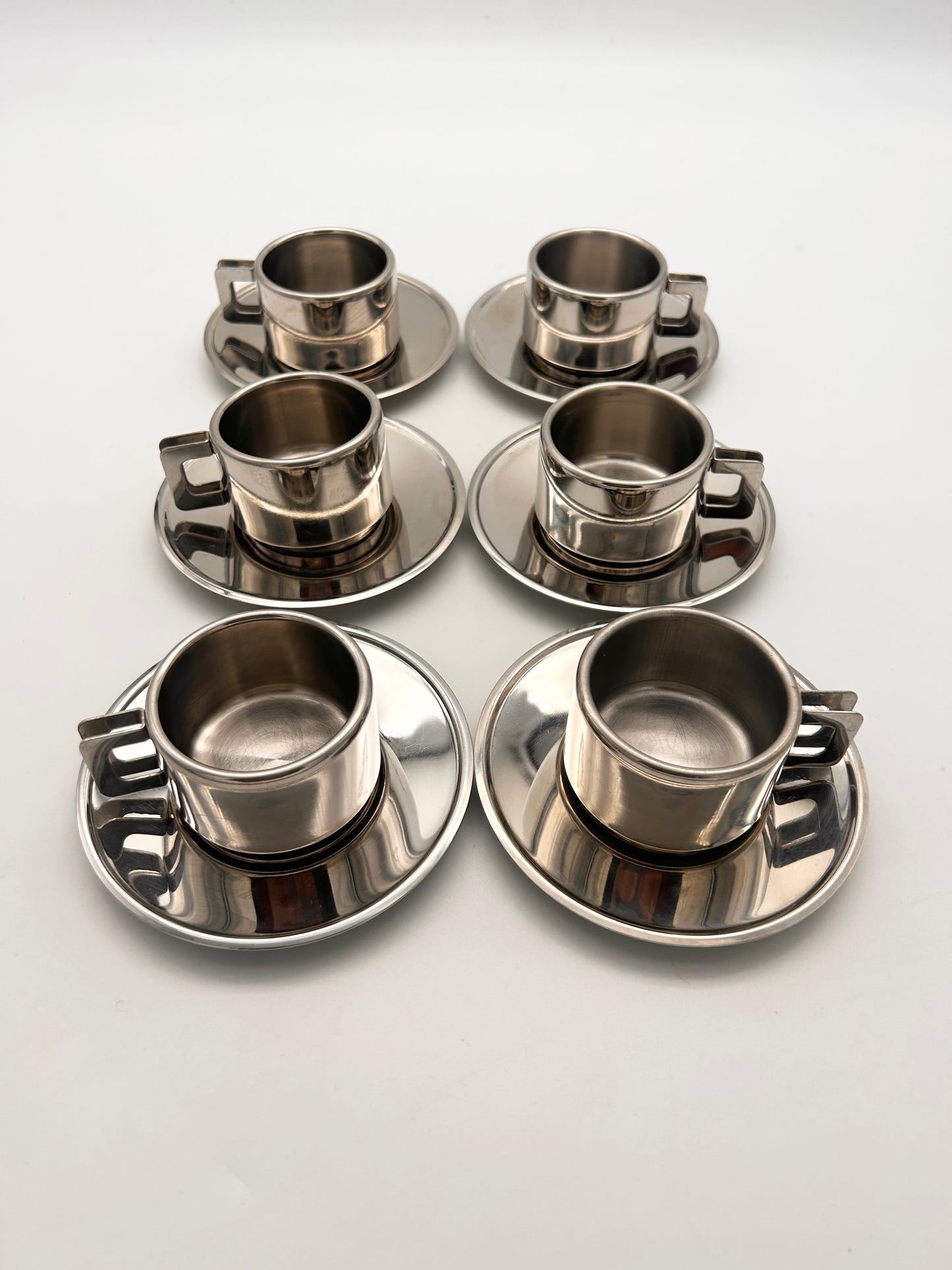 Tasses à café en inox, Casalinghi, Italie, 70s