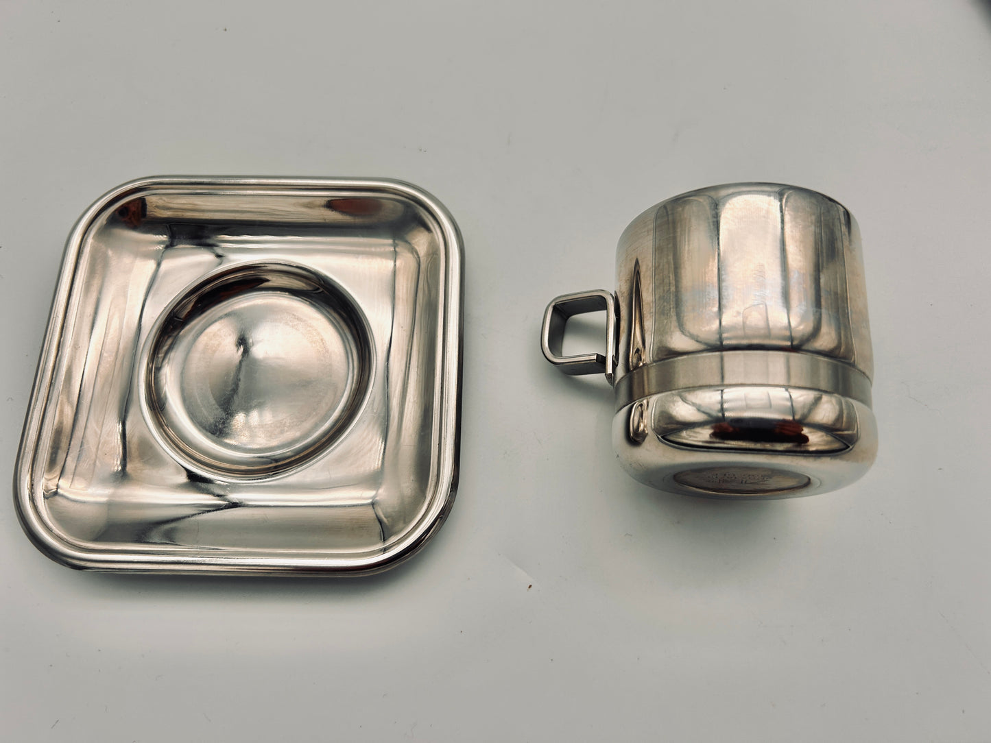 Set de 4 tasses en acier Zini, Italie, 70s