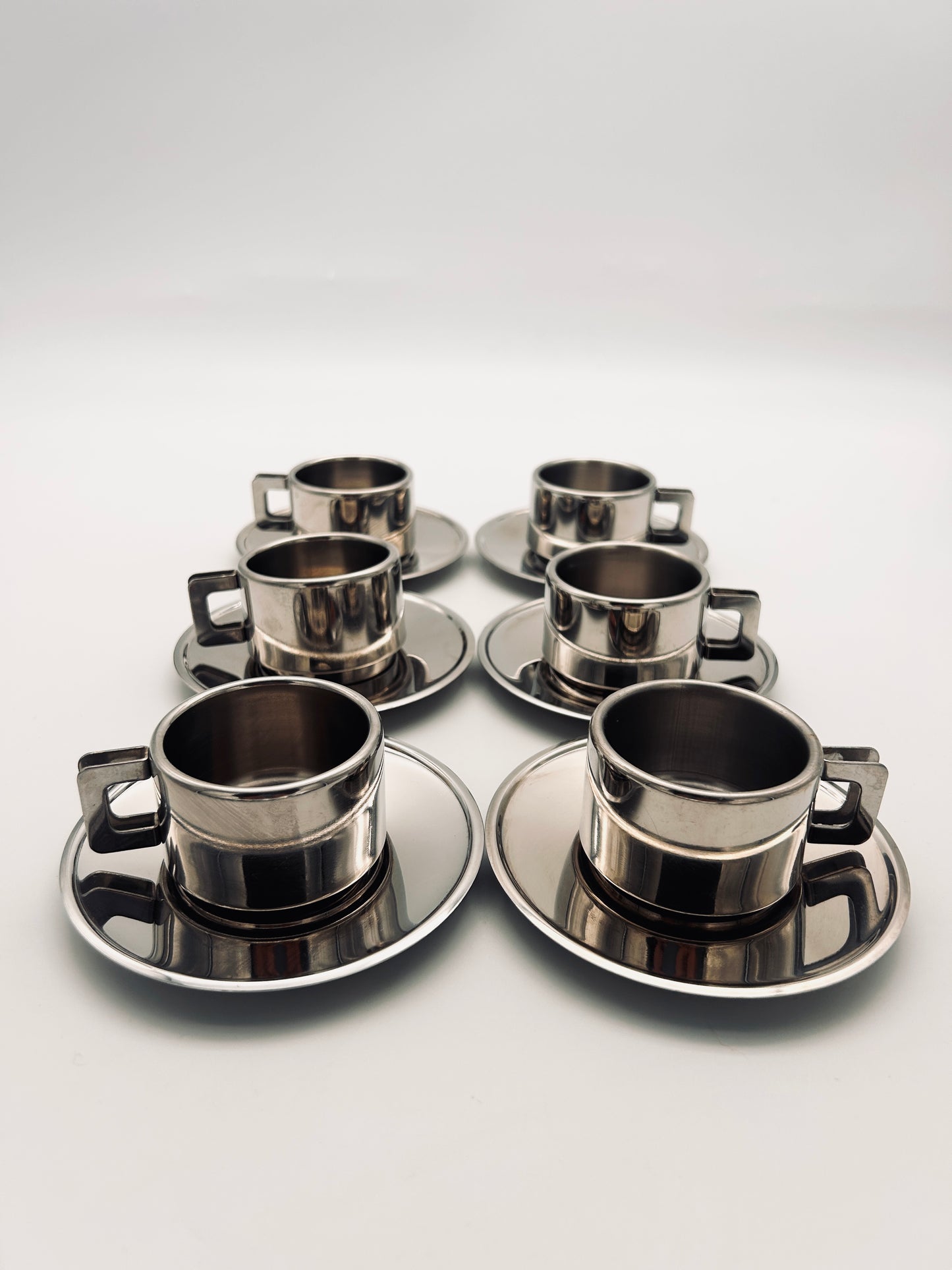Tasses à café en inox, Casalinghi, Italie, 70s