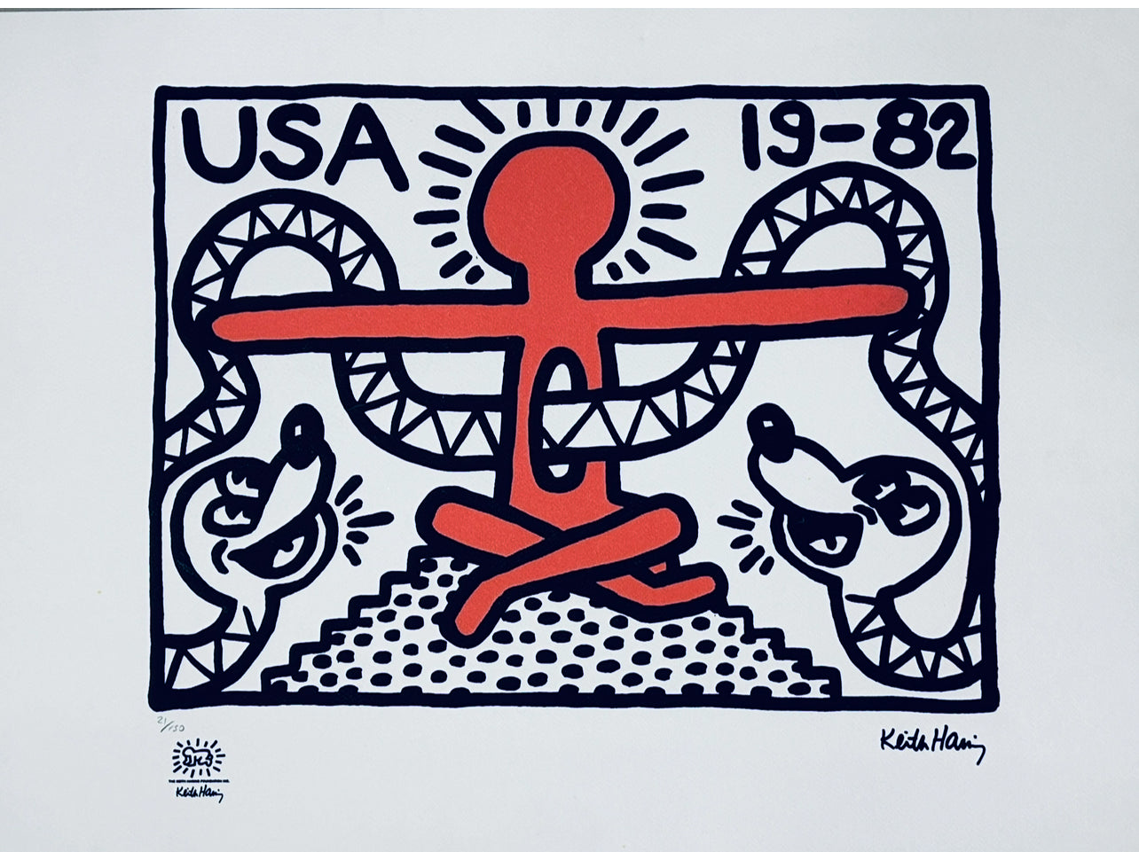 Lithographie, Keith Haring, USA 1982