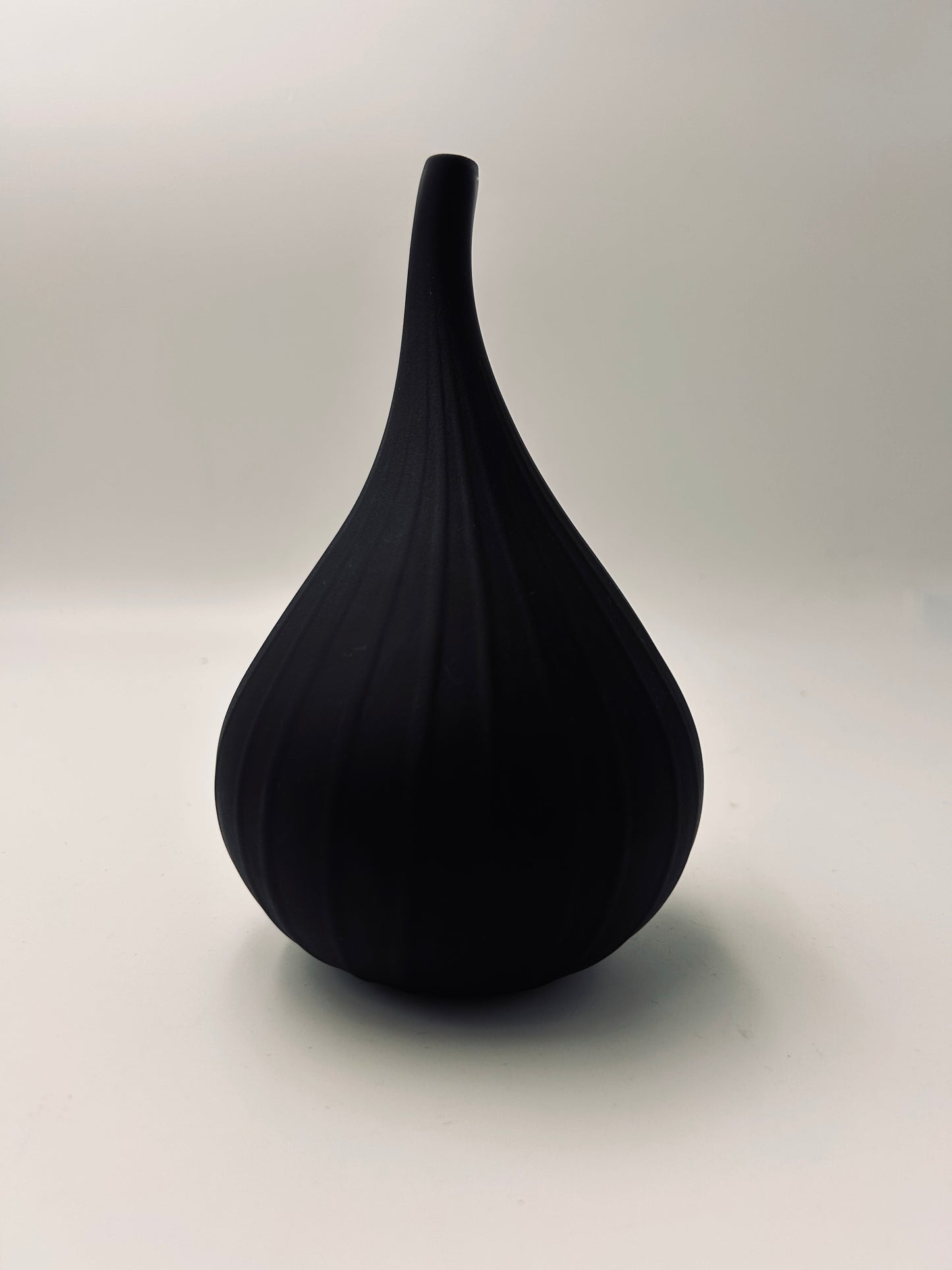 Vase Drop noir mat, Verre de Murano, Salviati, Renzo Stellon, Italy 2004