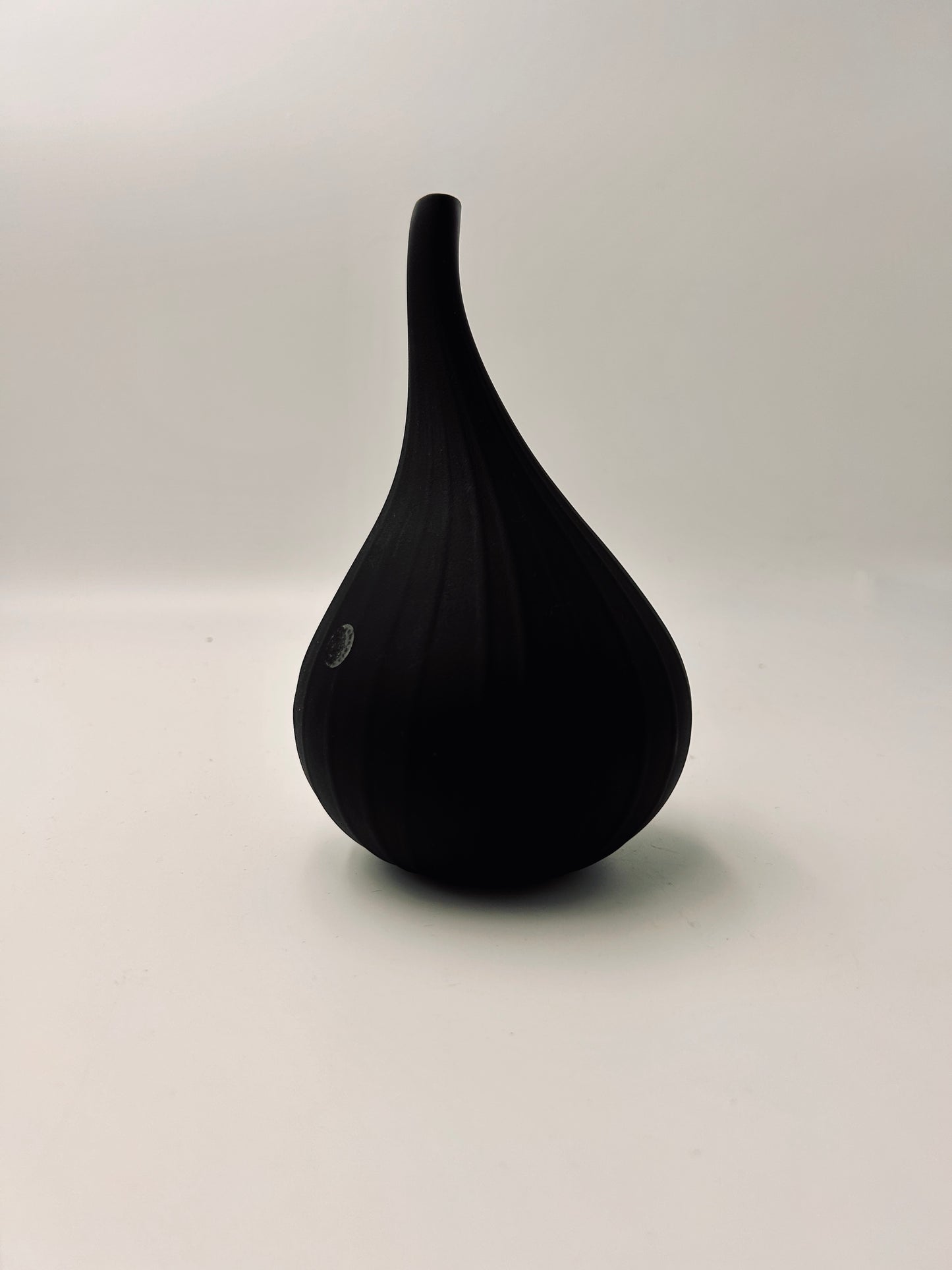 Vase Drop noir mat, Verre de Murano, Salviati, Renzo Stellon, Italy 2004