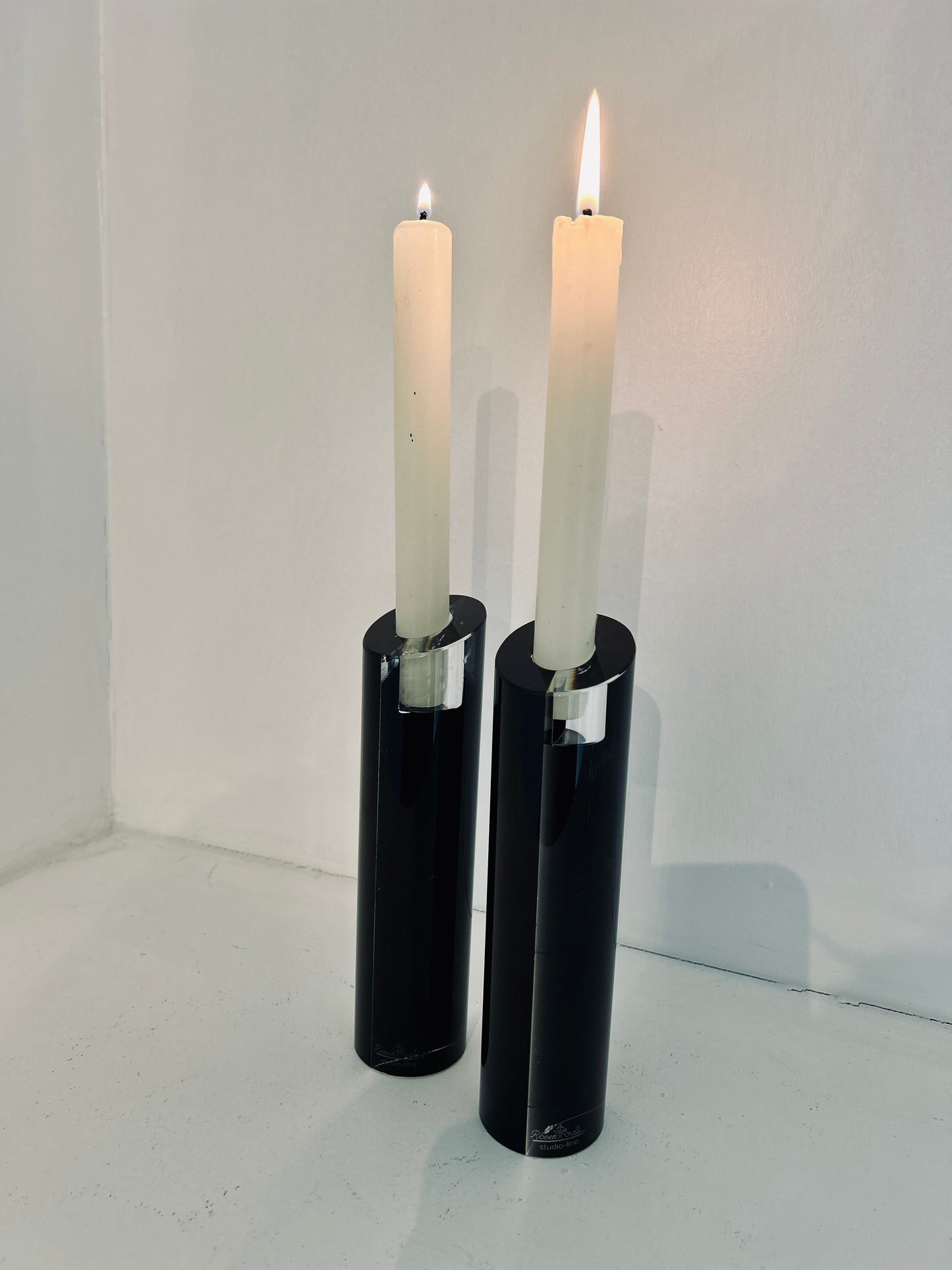 Two-tone Murano glass candlestick, Rosenthal, 1980s