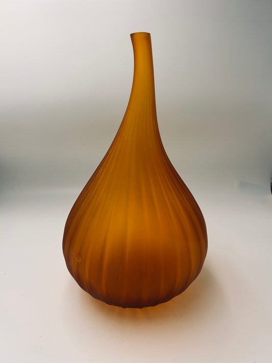 Vase Drop ocre, Verre de Murano, R. Stellon, Italy 2004