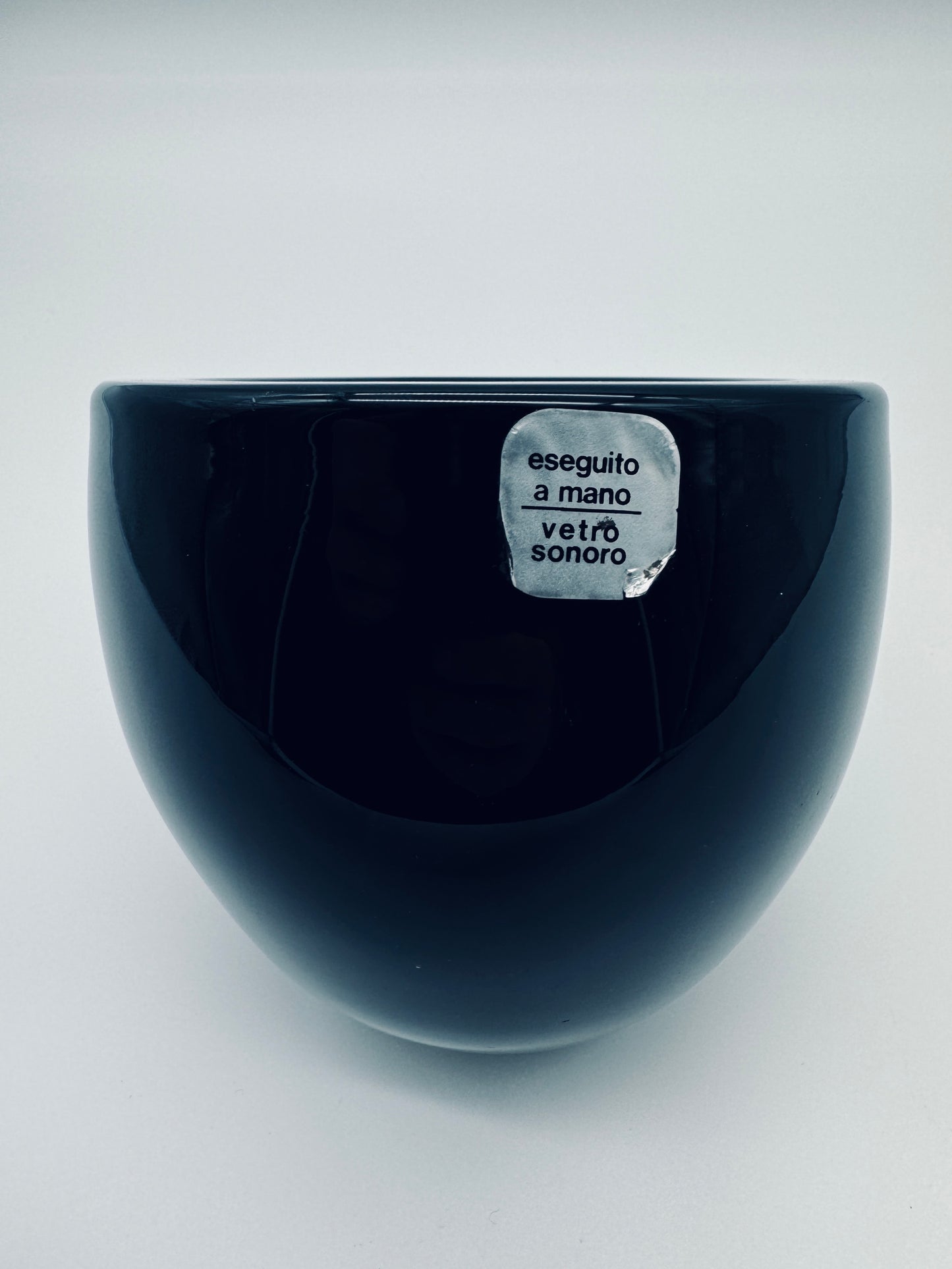 Vide poche verre de murano noir, Alfredo Barbini, 70s