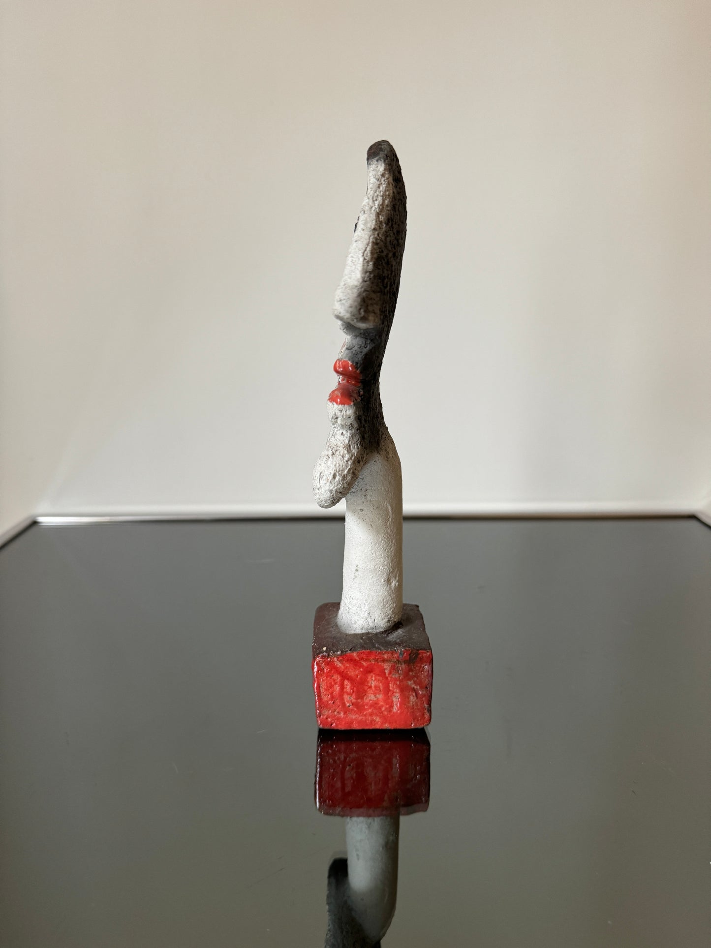 Sculpture en céramique polychrome, Profil de femme, Roger Capron, 60s