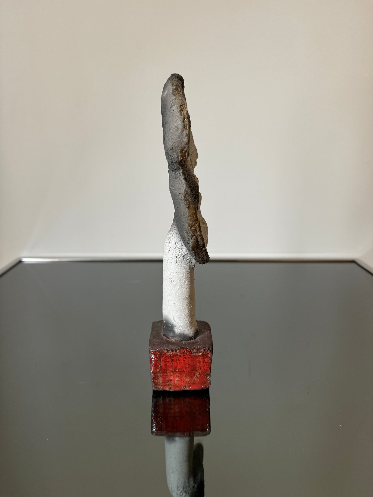Sculpture en céramique polychrome, Profil de femme, Roger Capron, 60s