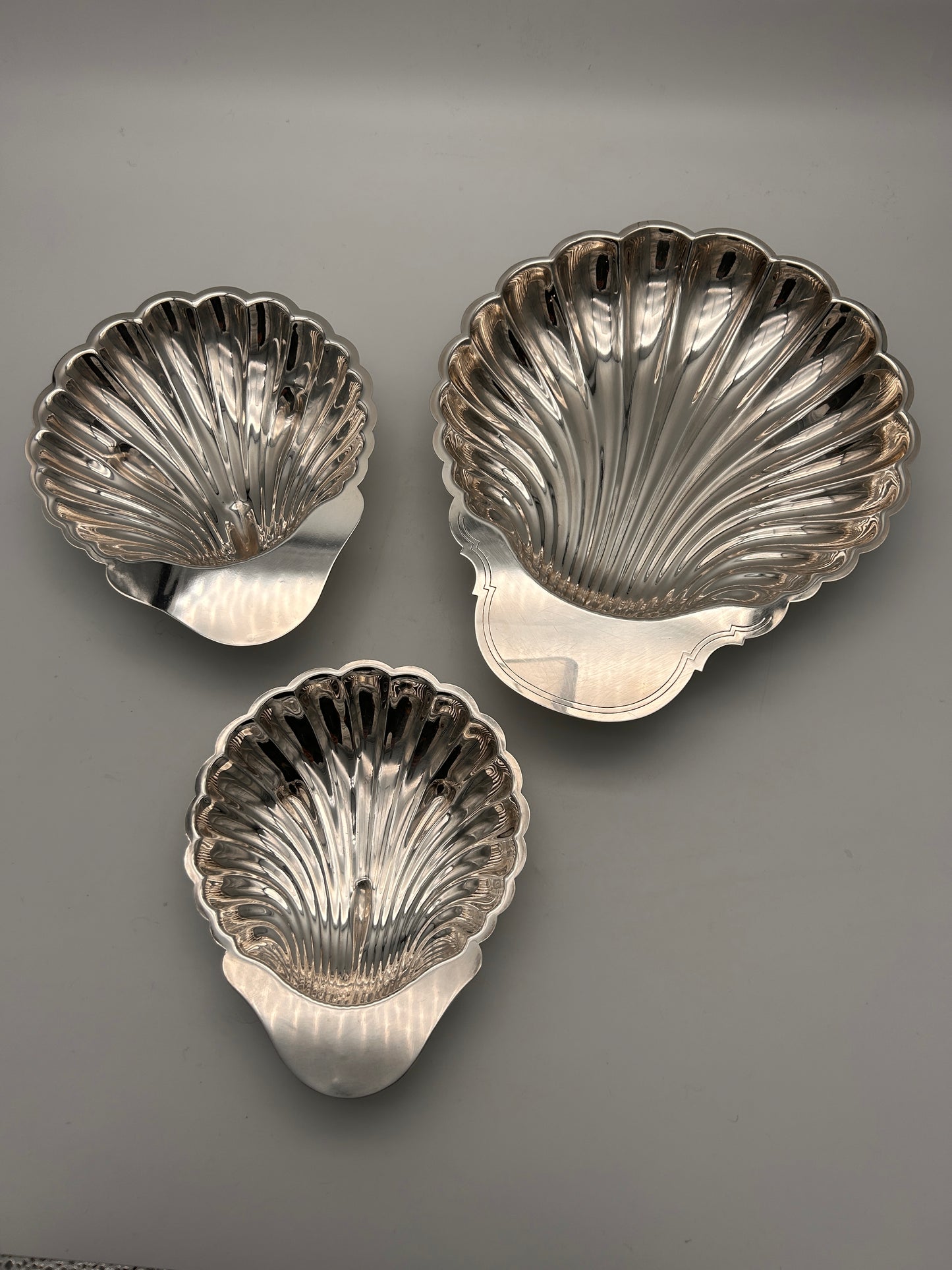 Ensemble de trois coupes coquillages, Fleuron by Christofle, 70s