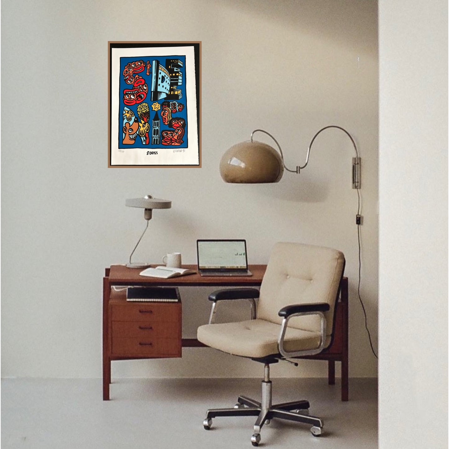 Lithographie "Saint Denis", Hervé di Rosa, 90s