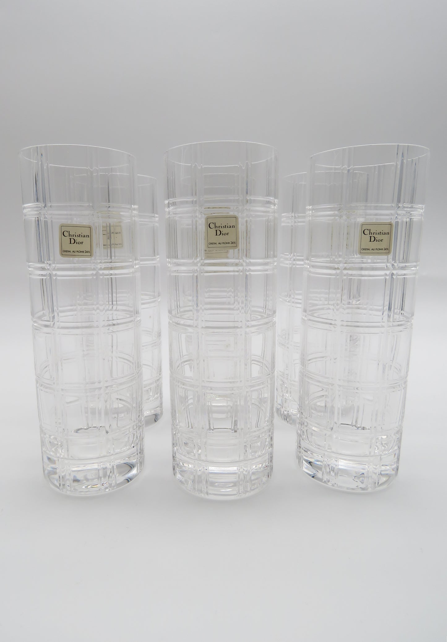 Verres long drink Cristal DIOR série Ecosse, 70-80s