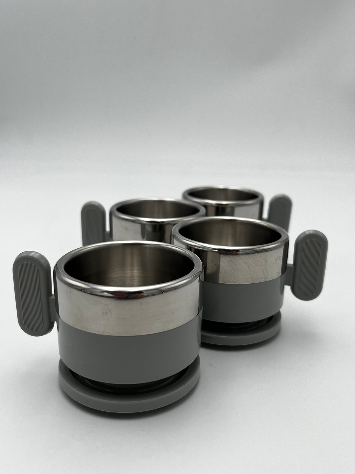 Tasses à café grises, Morinox, Italie, 70s