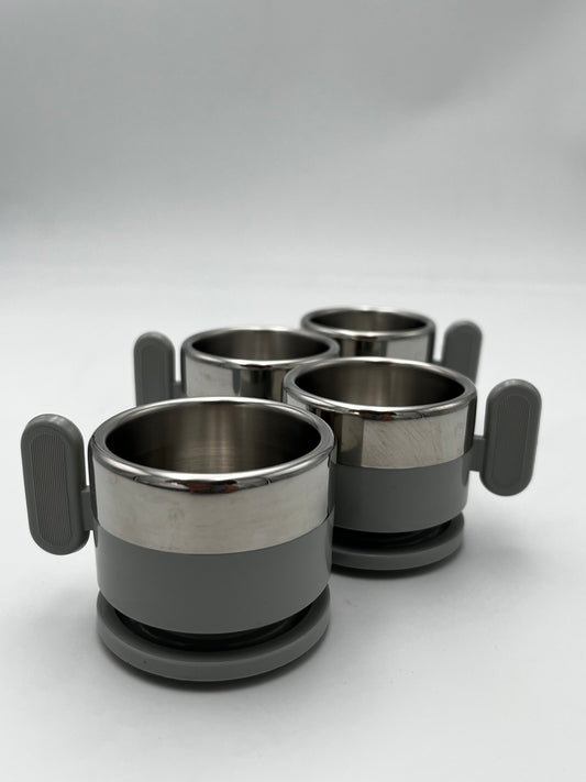 Tasses à café grises, Morinox, Italie, 70s