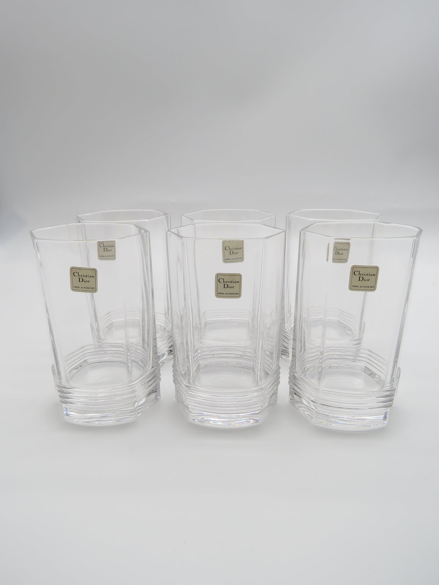 Verres long drink en cristal, DIOR série Montaigne, 70s