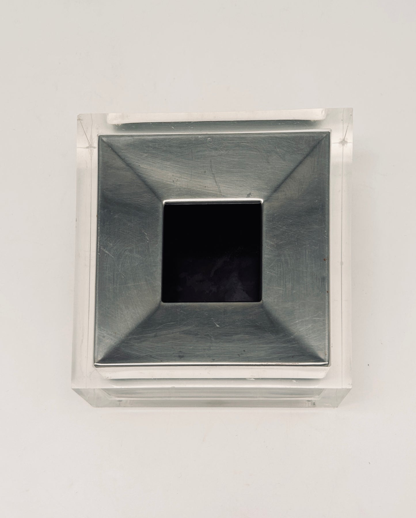 Cendrier en inox et plexiglass, Fabio Manlio Ciocca, GUZZINI, 70s