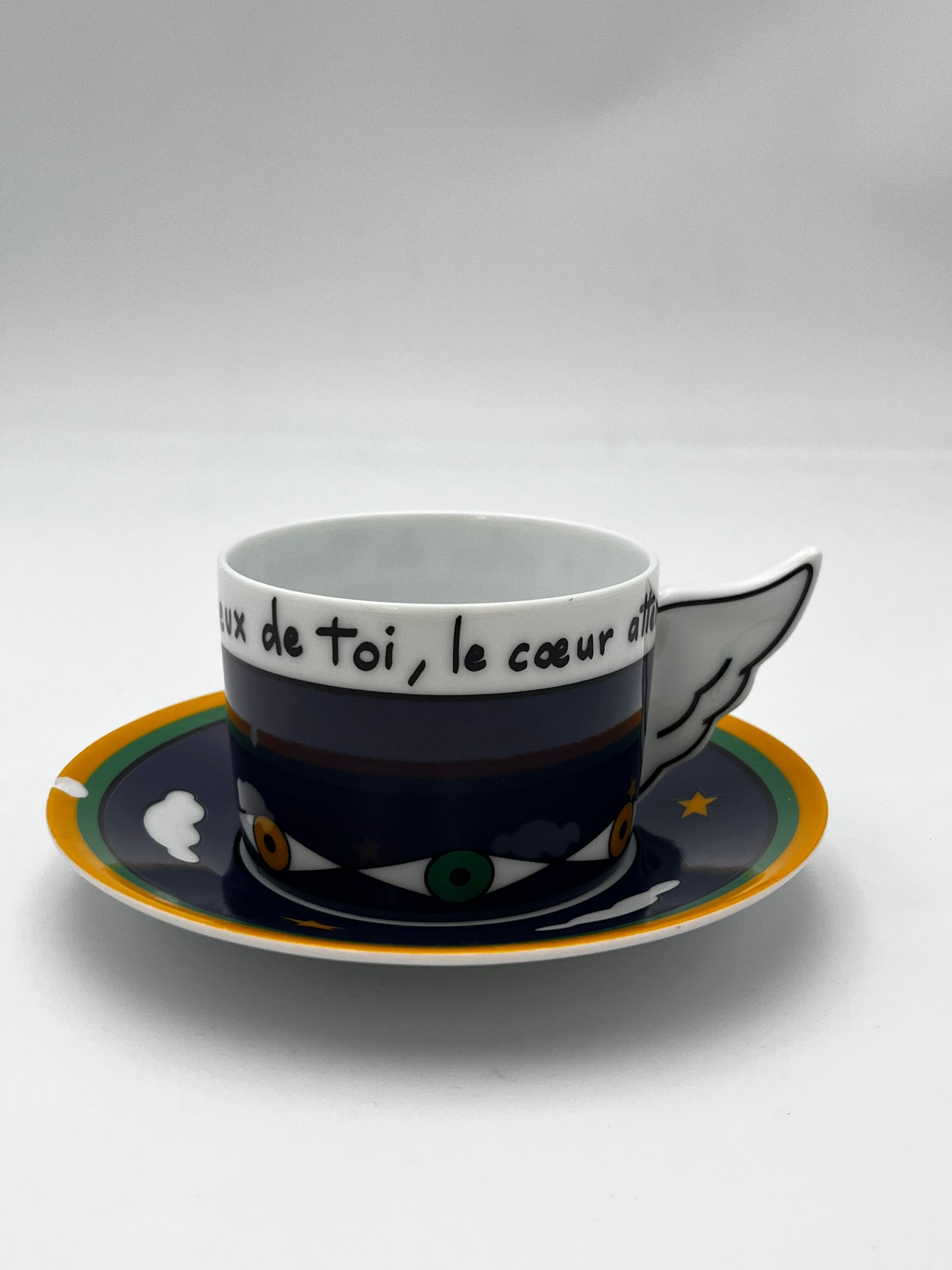 Set à Café "Les ailes du temps", Ancienne Manufacture royale, J-C de Castelbajac, 1995