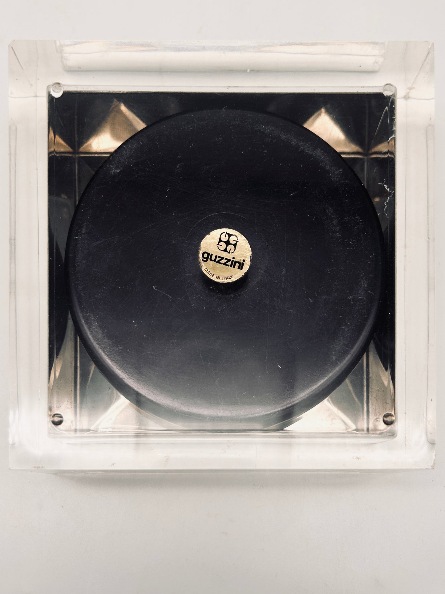 Cendrier en inox et plexiglass, Fabio Manlio Ciocca, GUZZINI, 70s