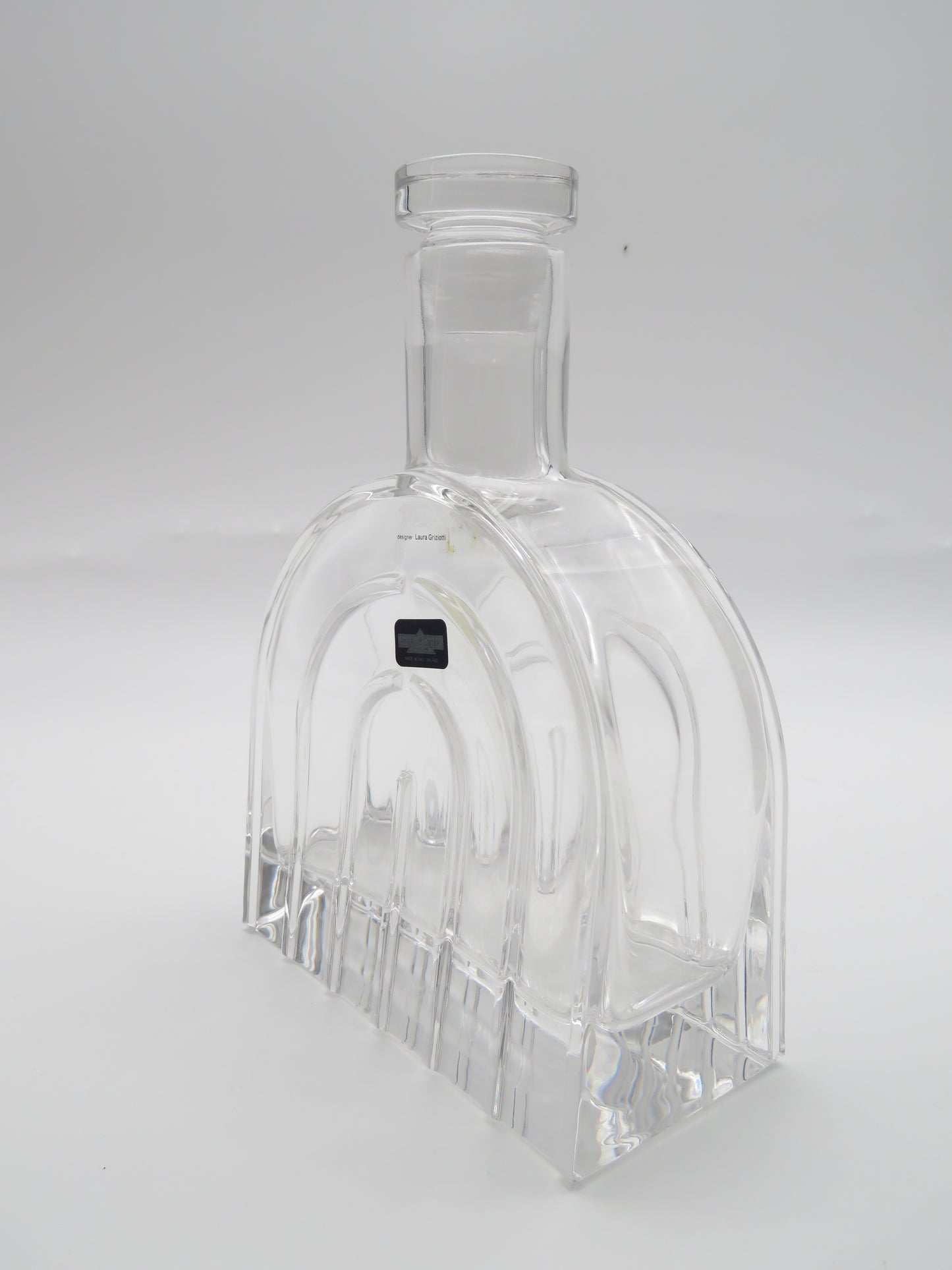 Carafe à whisky en cristal, Laura Griziotti, Arnolfo di Cambio, 80s