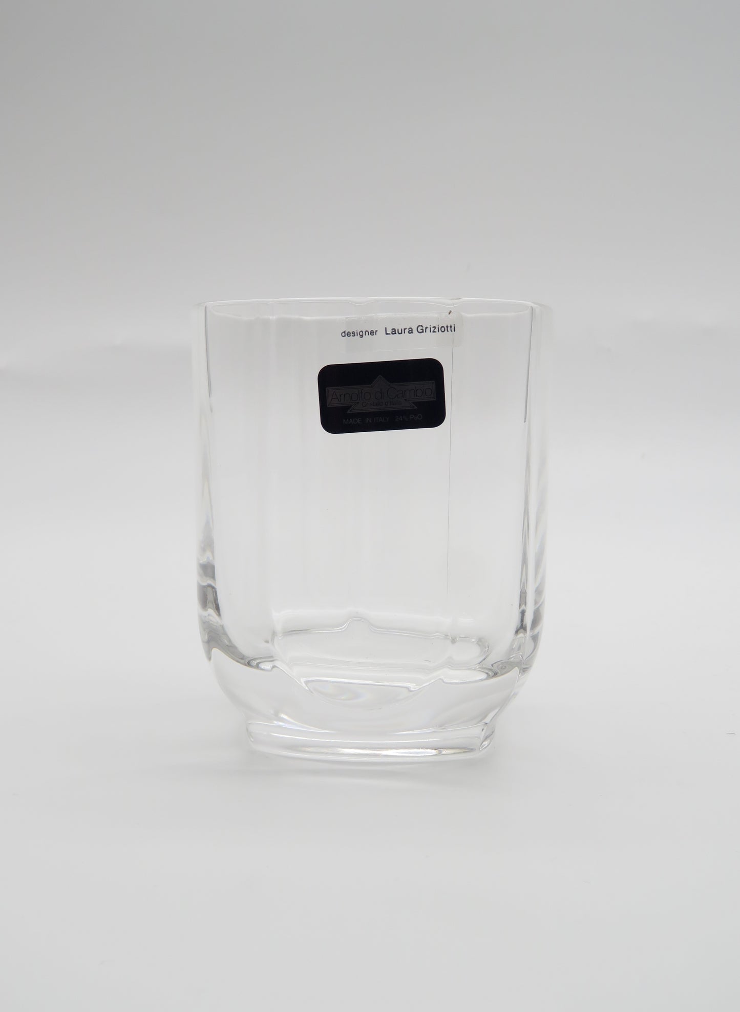 Verres à whisky Rocks Double, Arnolfo Di Cambio Série art déco, designer Laura Griziotti, 80s
