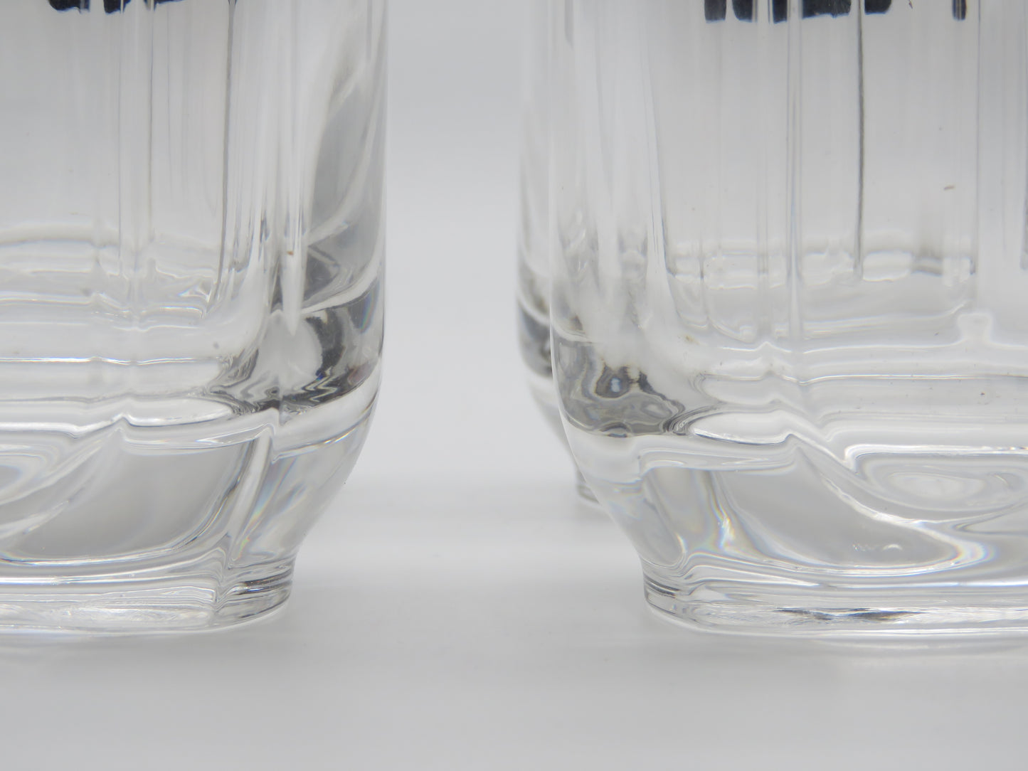 Verres à whisky Rocks Double, Arnolfo Di Cambio Série art déco, designer Laura Griziotti, 80s