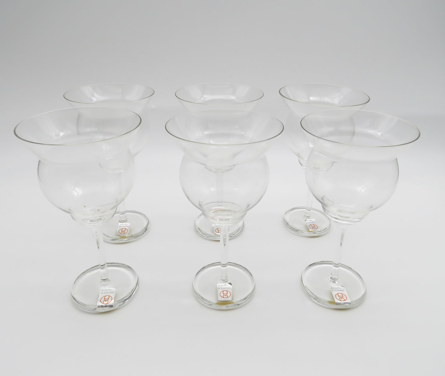 Verres à vin blanc, Arnolfo Di Cambio, "Vignoble", 70s