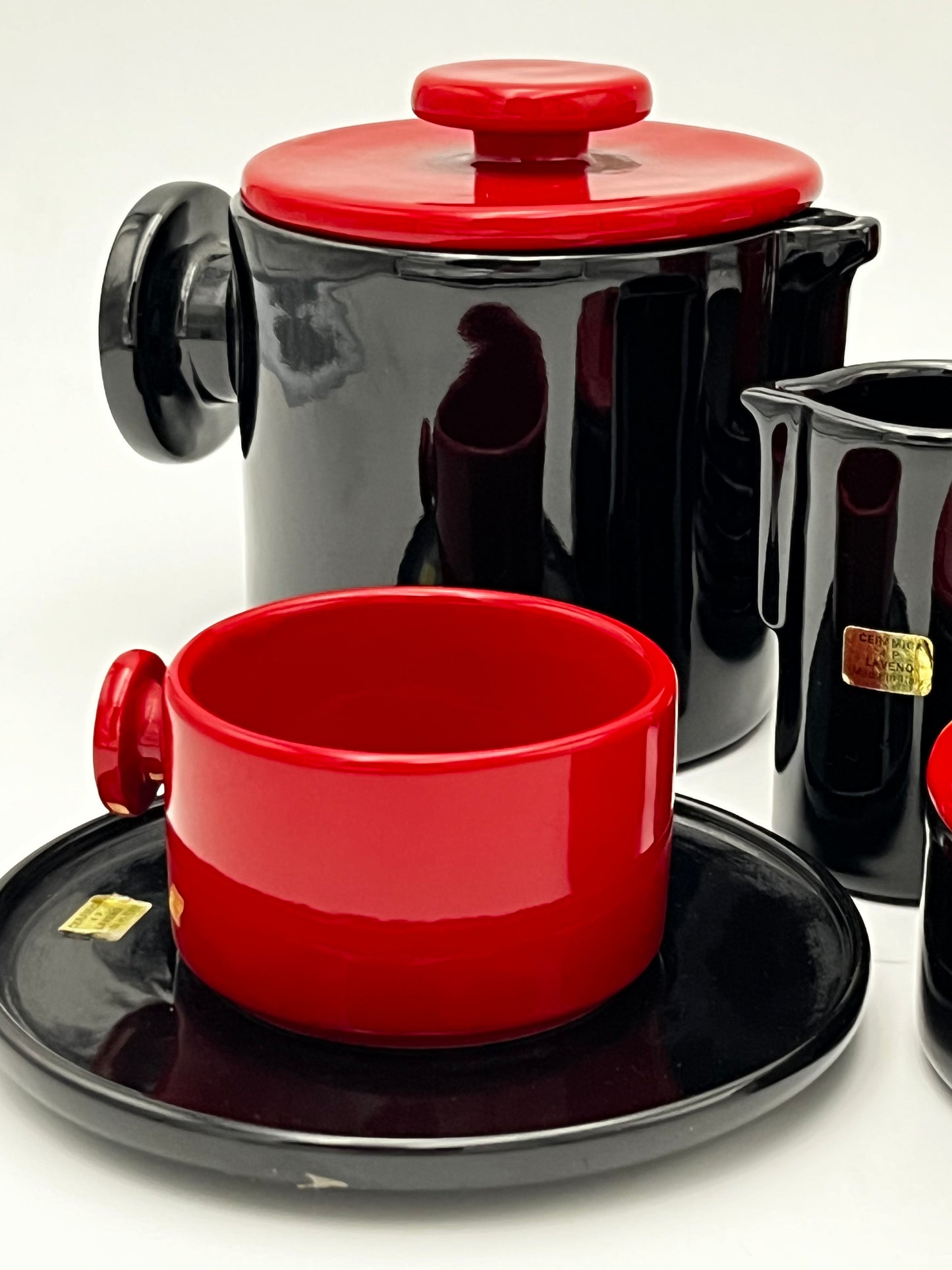 Set à café, Ceramica 4 P Pareschi Laveno, Italie, 70s