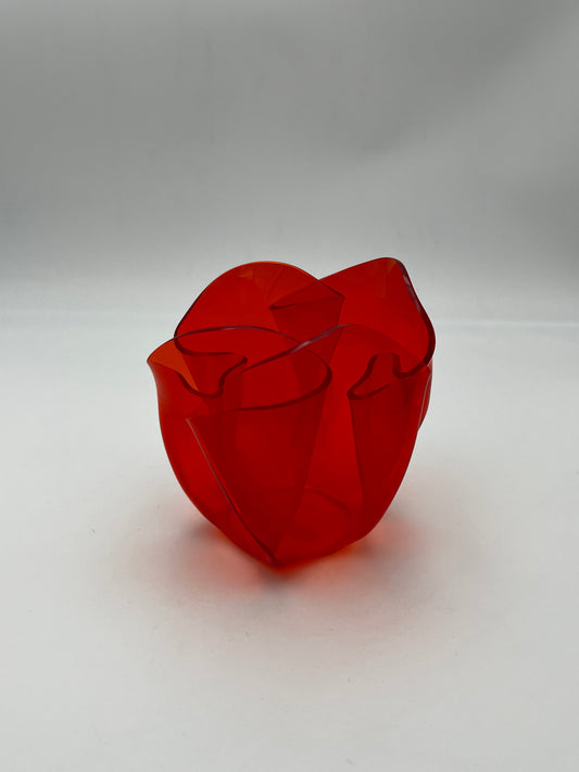 Vase mouchoir plexiglass Guzzini, Luigi Massoni, Italie, 70s