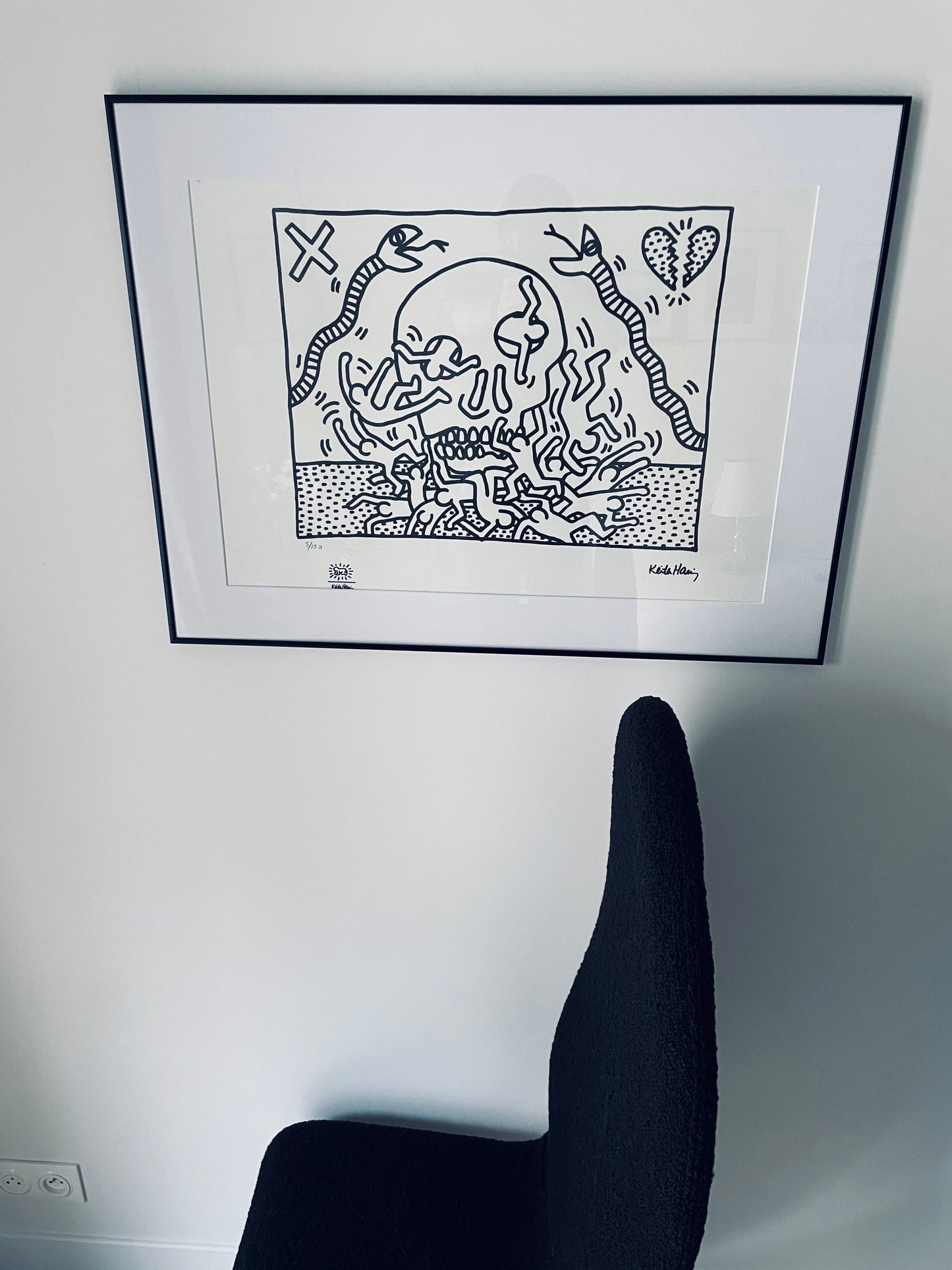 Fauteuil noir Verner Panton, Verpan, Fritz Hensen, 70s