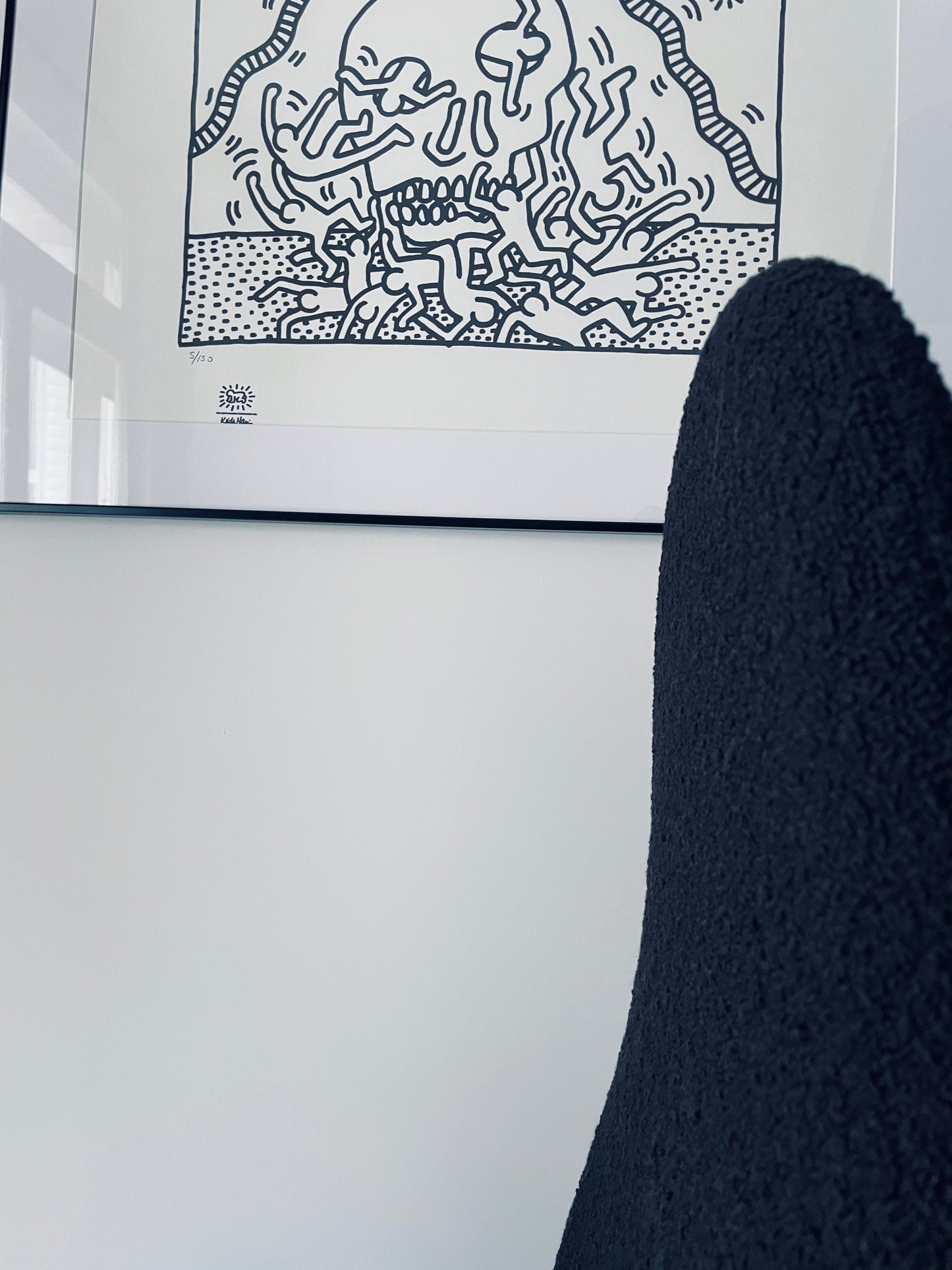Fauteuil noir Verner Panton, Verpan, Fritz Hensen, 70s