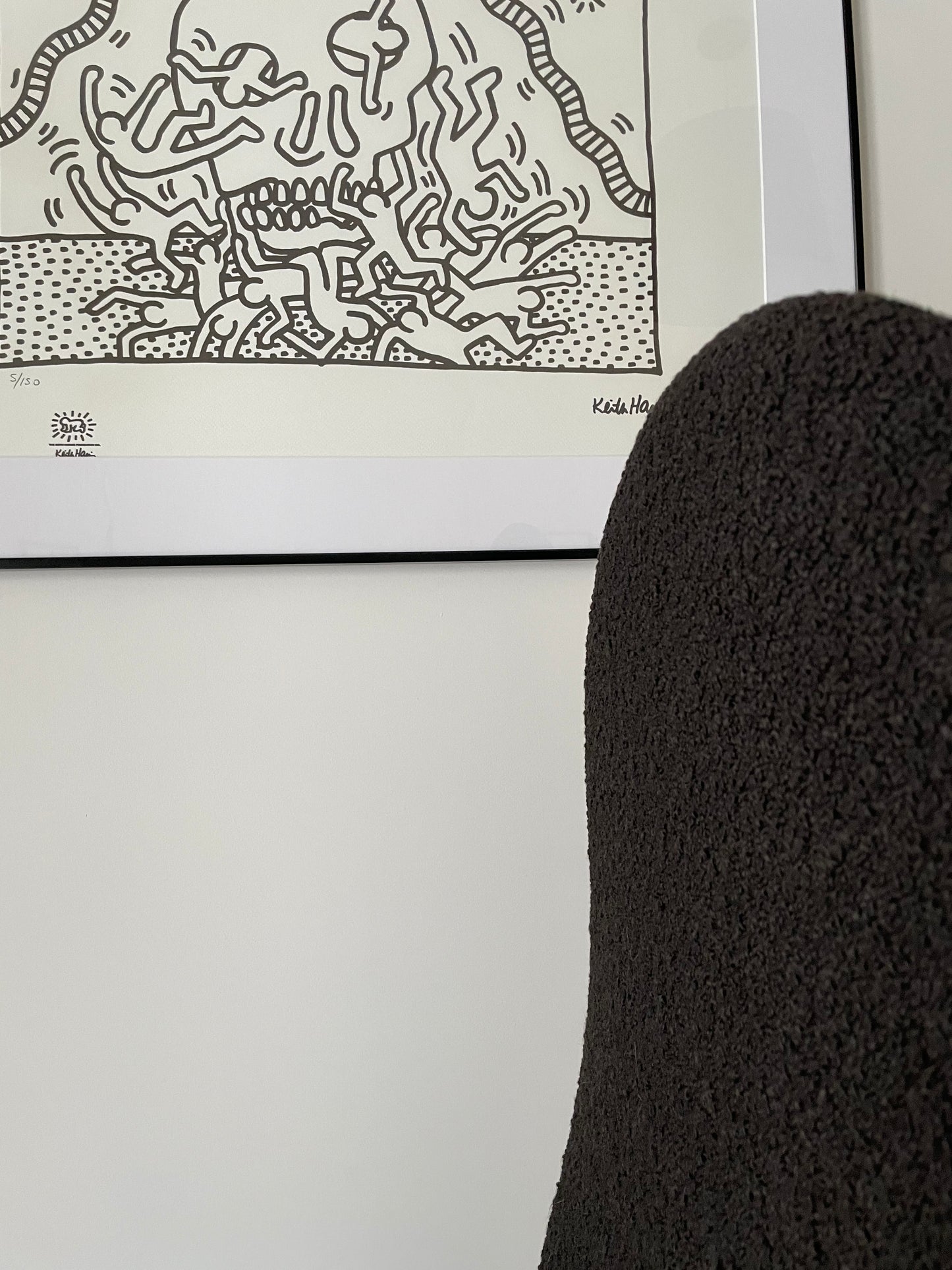 Fauteuil noir Verner Panton, Verpan, Fritz Hensen, 70s