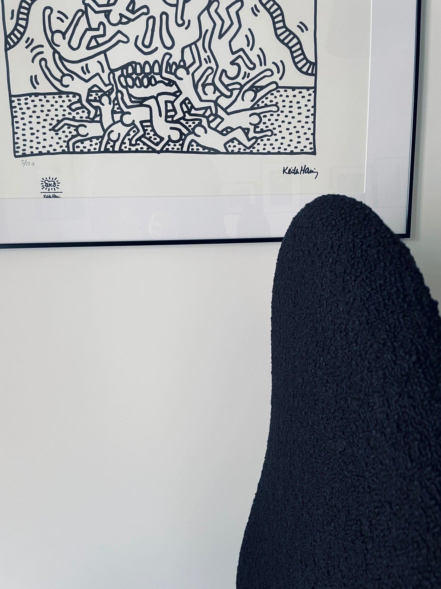 Fauteuil noir Verner Panton, Verpan, Fritz Hensen, 70s