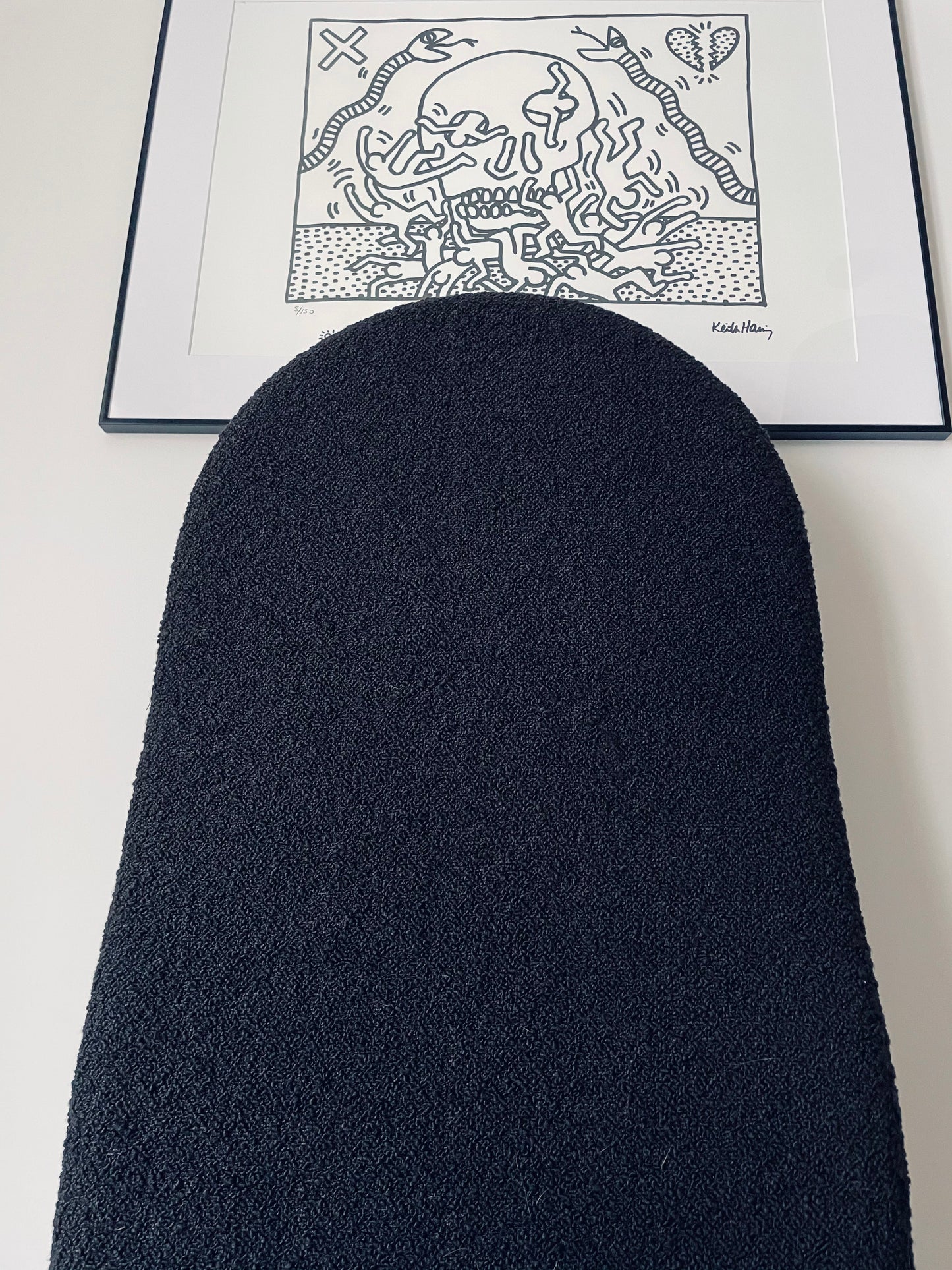 Fauteuil noir Verner Panton, Verpan, Fritz Hensen, 70s