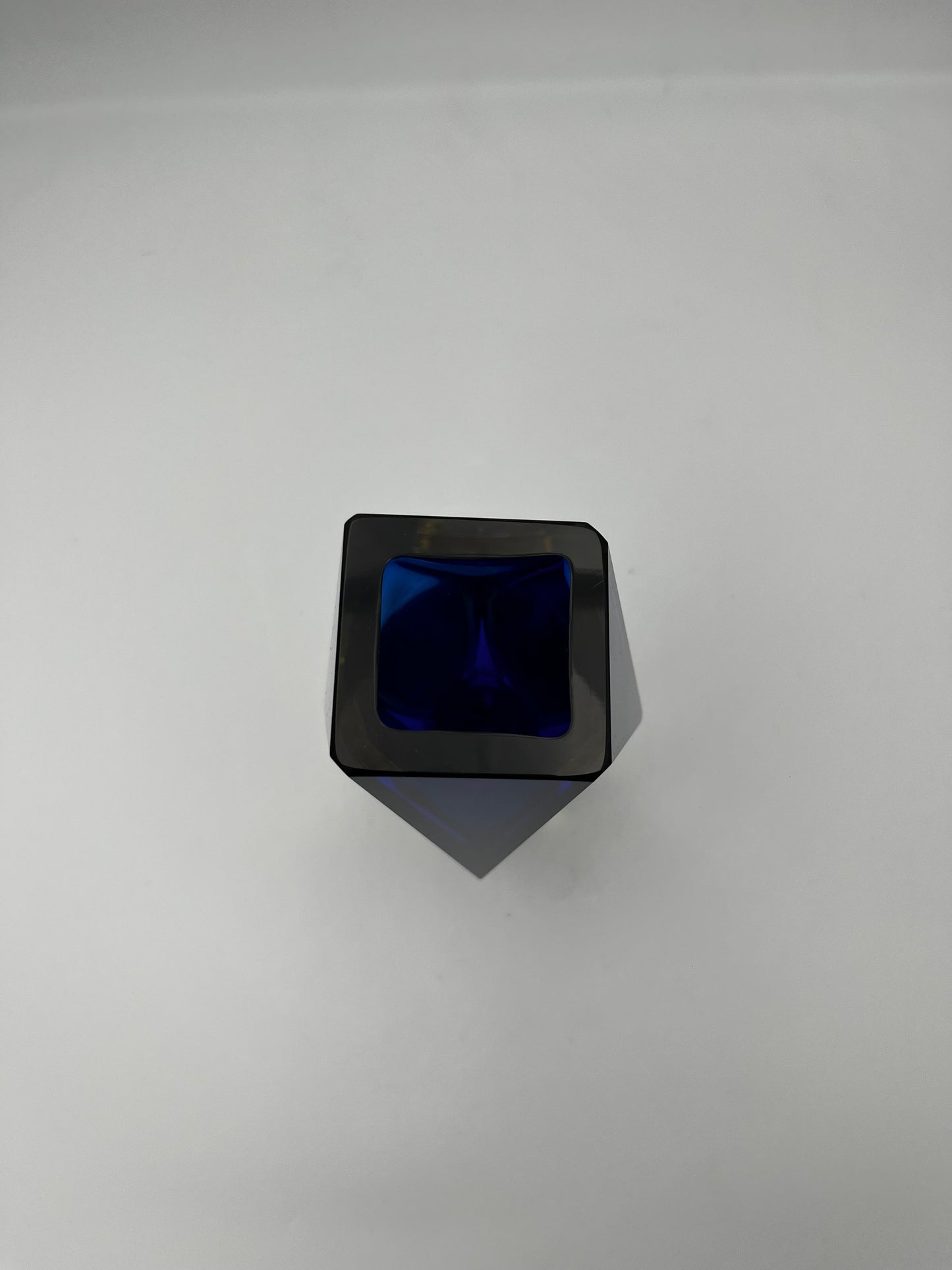 Vase bleu sommerso, verre de Murano, Vincenzo Nason Italie, 70s