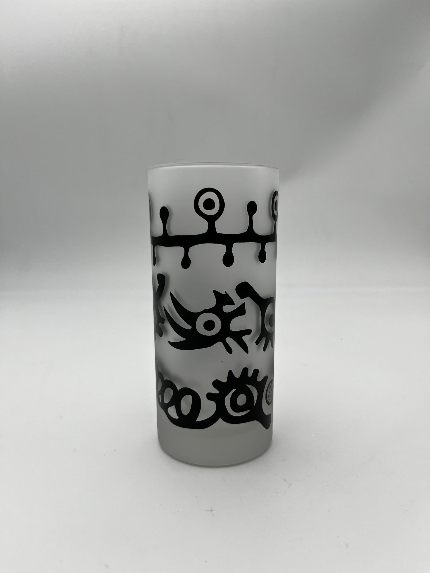 Verres à eau, verre dépoli, Hervé Di Rosa, France, 90s