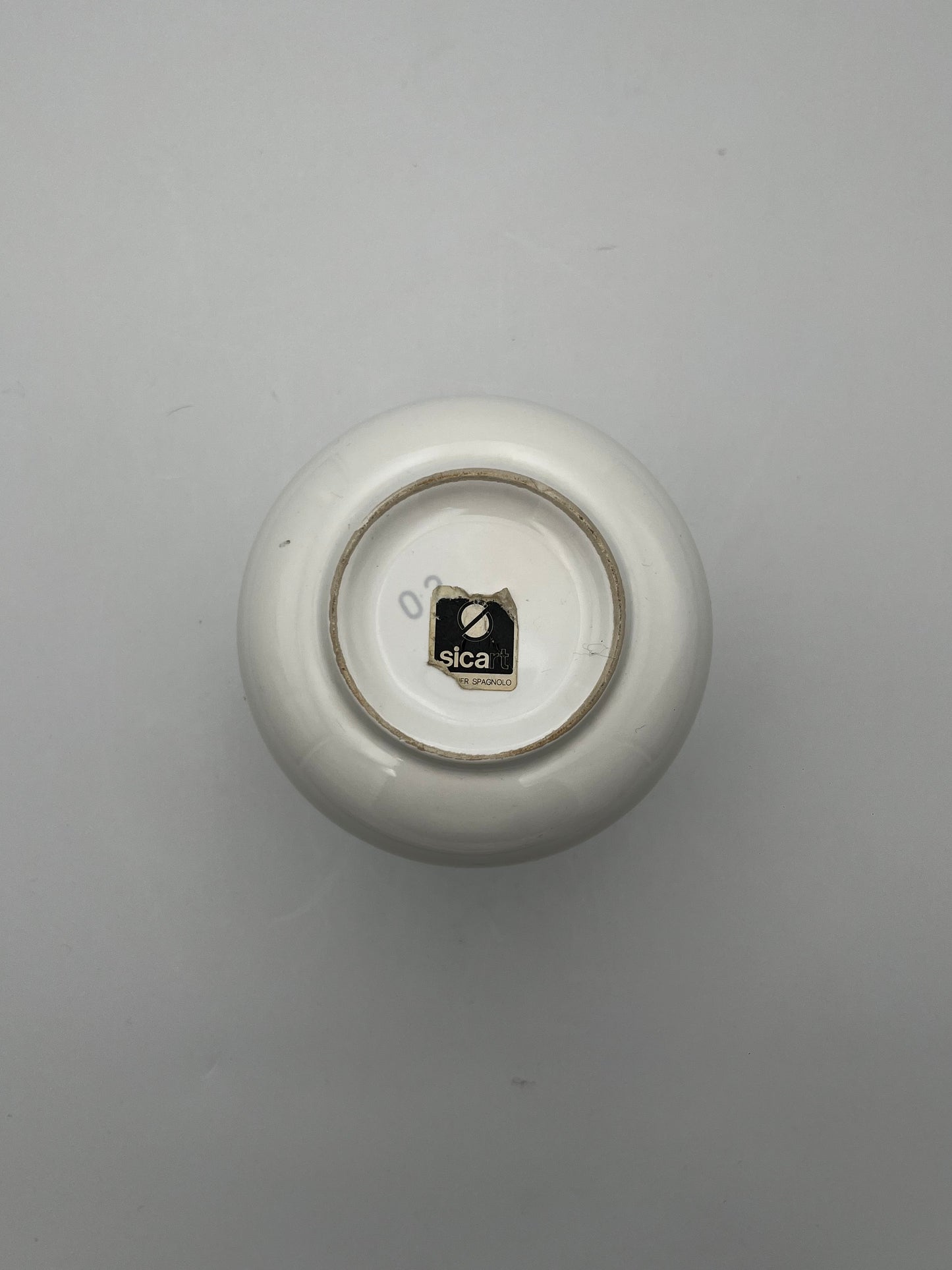 Vase Blanc, Sicart Cartigliano, P. Spagnolo, Italy, 70s