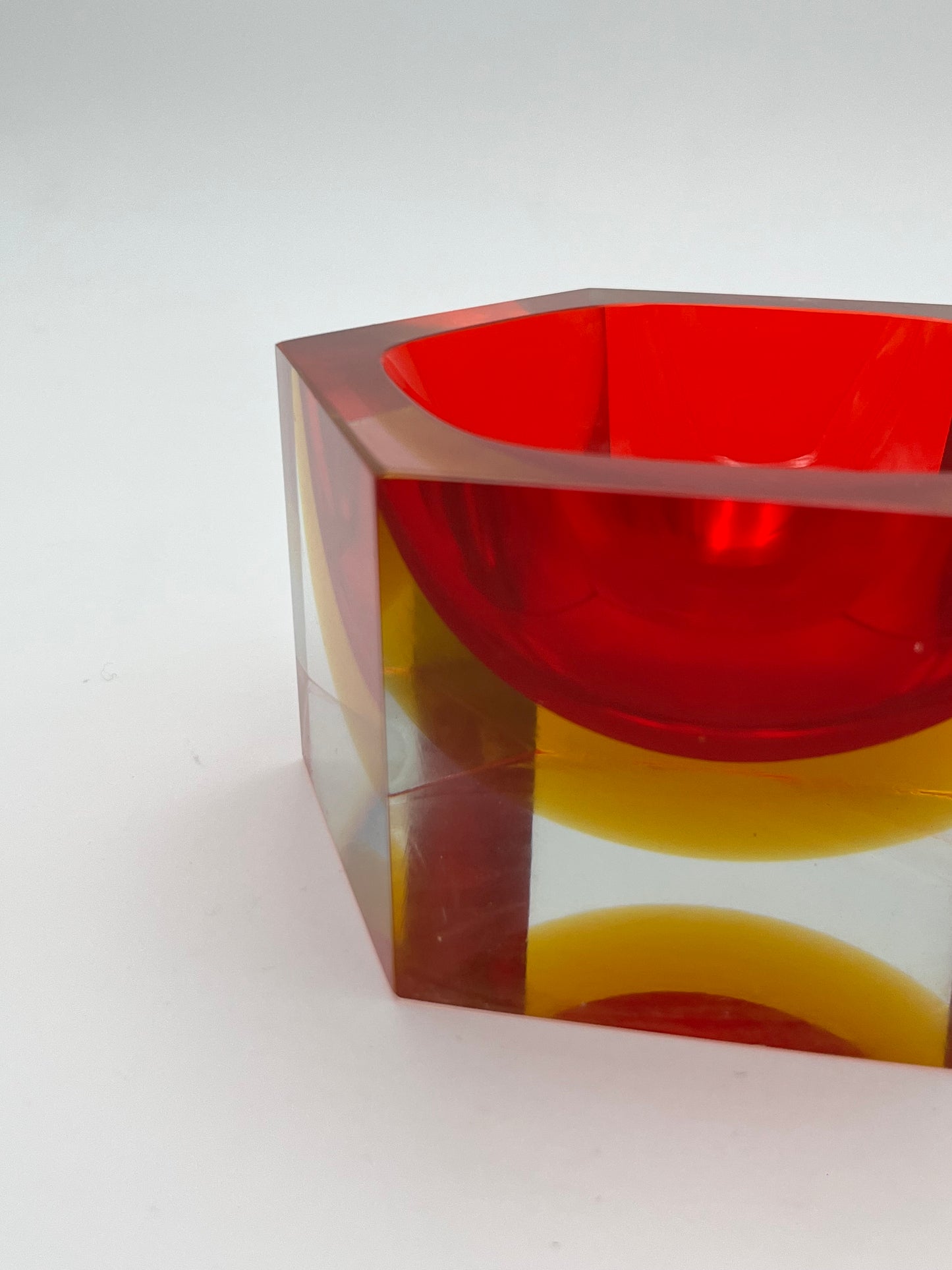 Cendrier octogonal Sommerso, verre de Murano