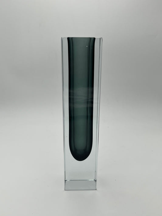 Vase Rectangulaire murano sommerso,Flavio Poli, Luigi Mandruzzato, Italie, 70s