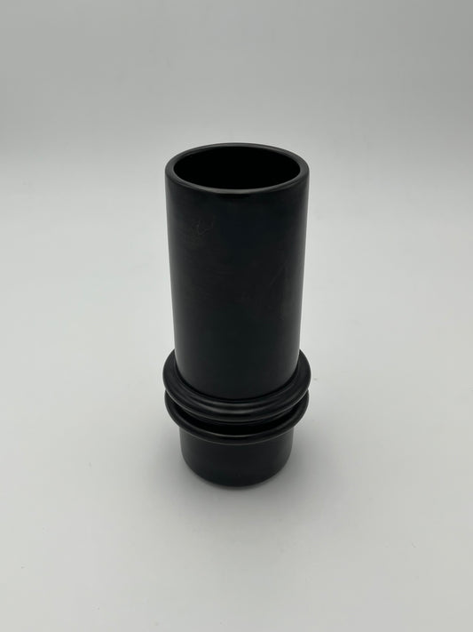 Vase noir céramique, Sicart Cartigliano, Pino Spagnolo, Italie 60s