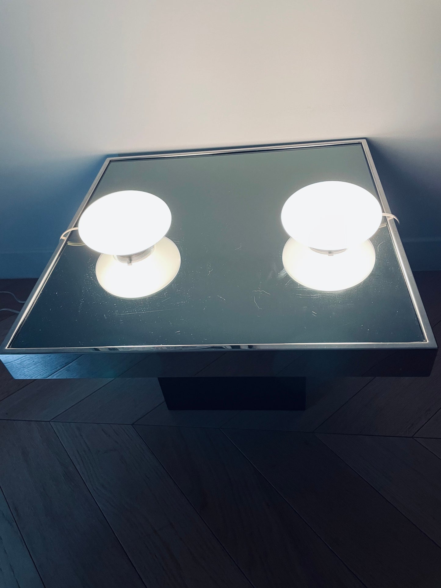 Paire de lampes à poser Galet, Joseph André Motte, Disderot, 60s