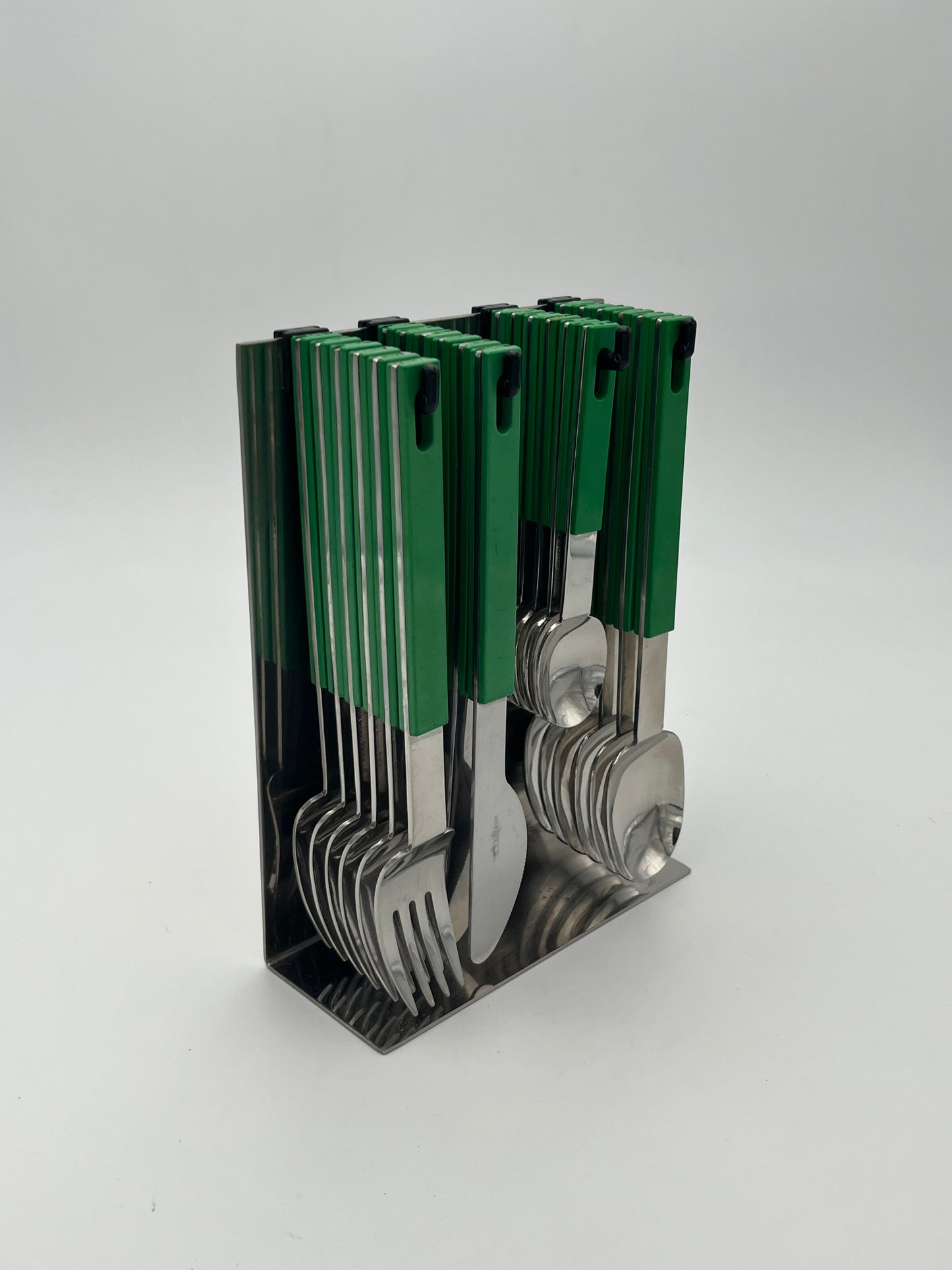 Set Couverts suspendus vert space age, Abert, Italie 70s
