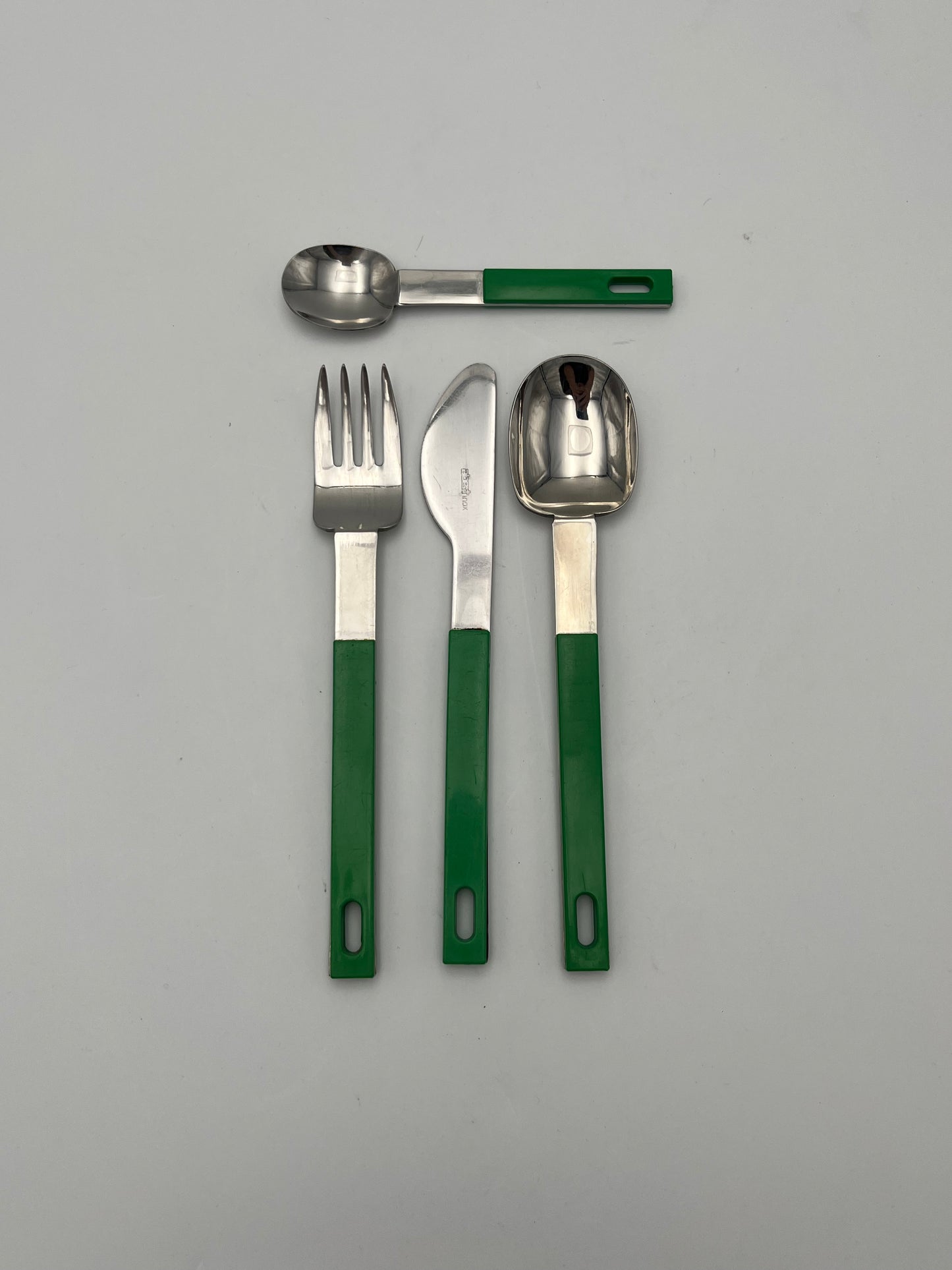 Set Couverts suspendus vert space age, Abert, Italie 70s