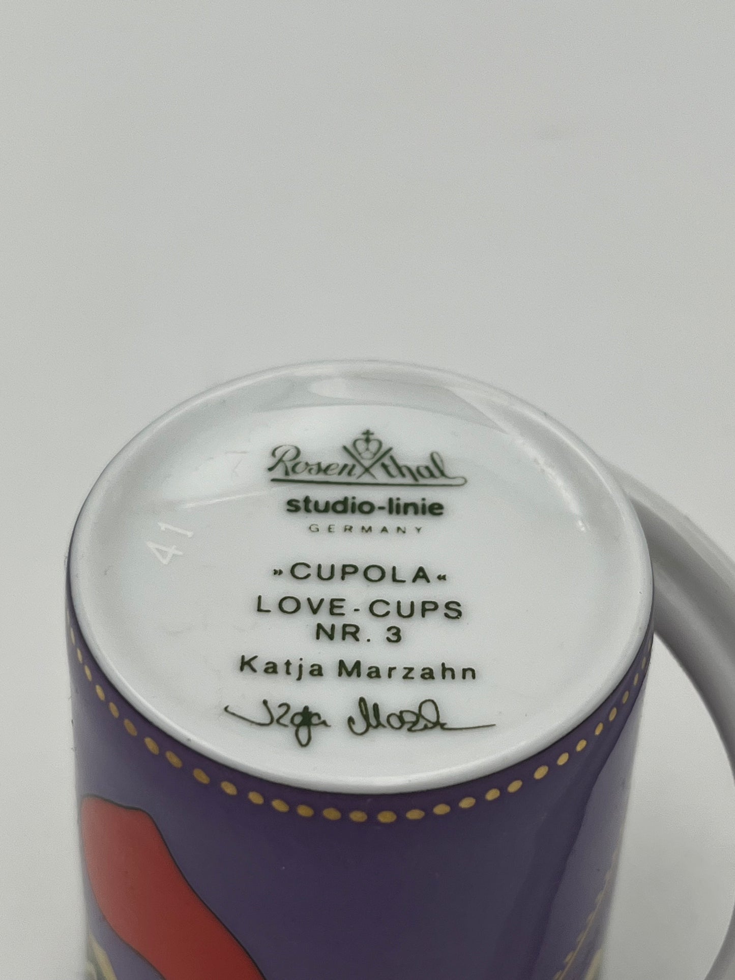 Tasses à Café 'Cupola' Love cups Rosenthal, K. Marzahn, Allemagne, 80s