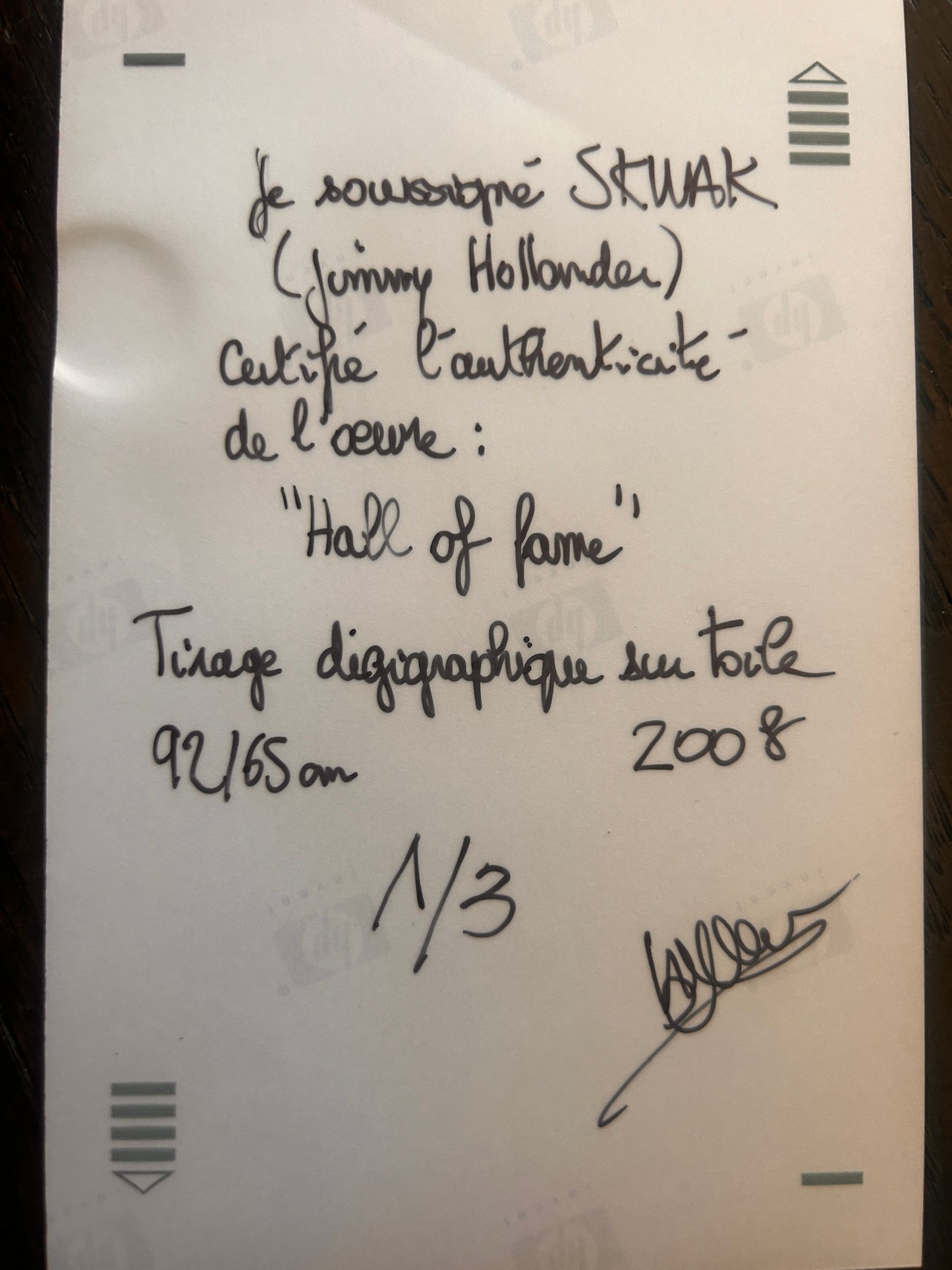 Toile "Hall of Fame", Skawk, 2000s