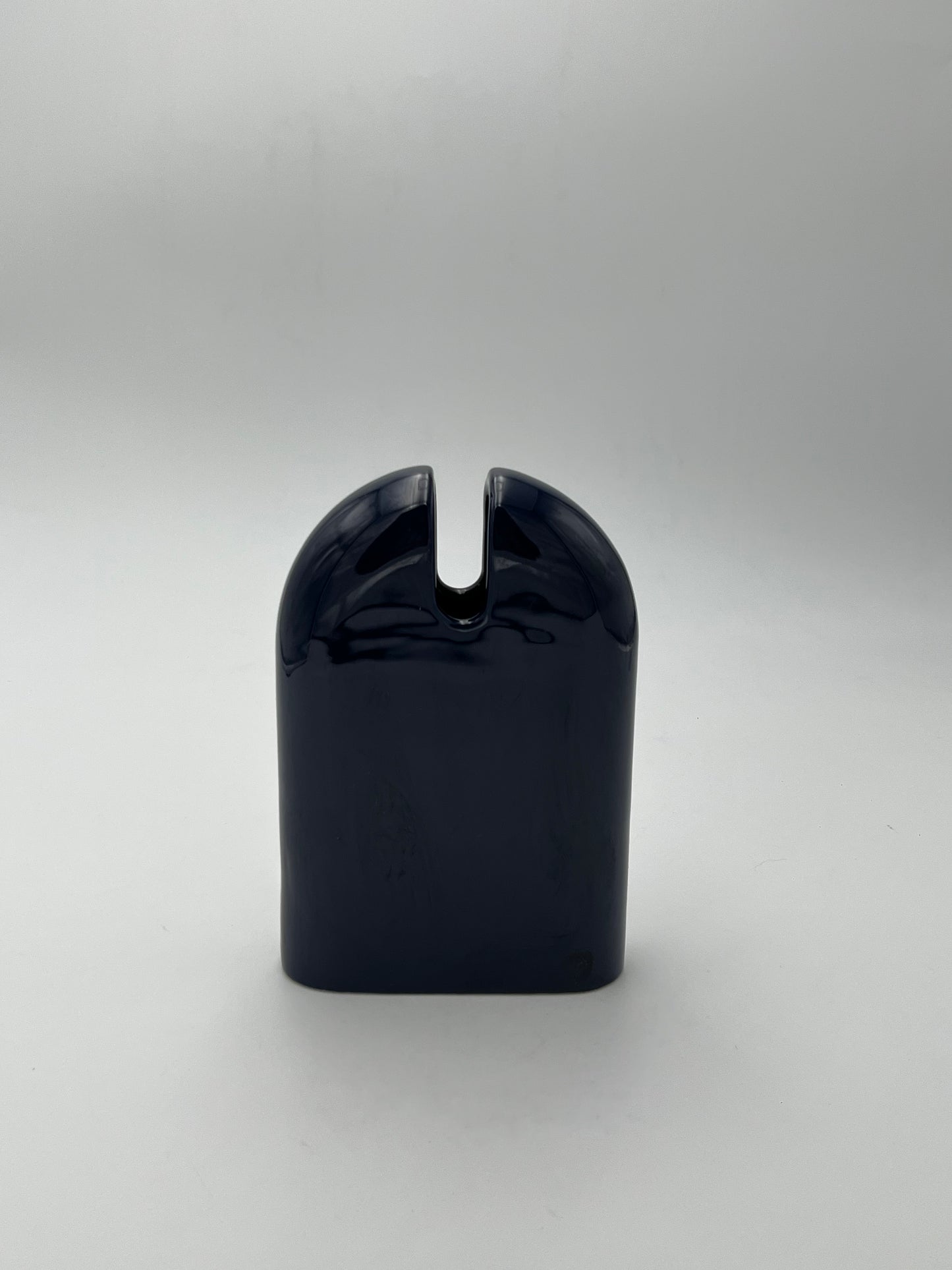 Vase Bleu Marine fente Sicart Cartigliano, Spagnolo, Italie, 70s