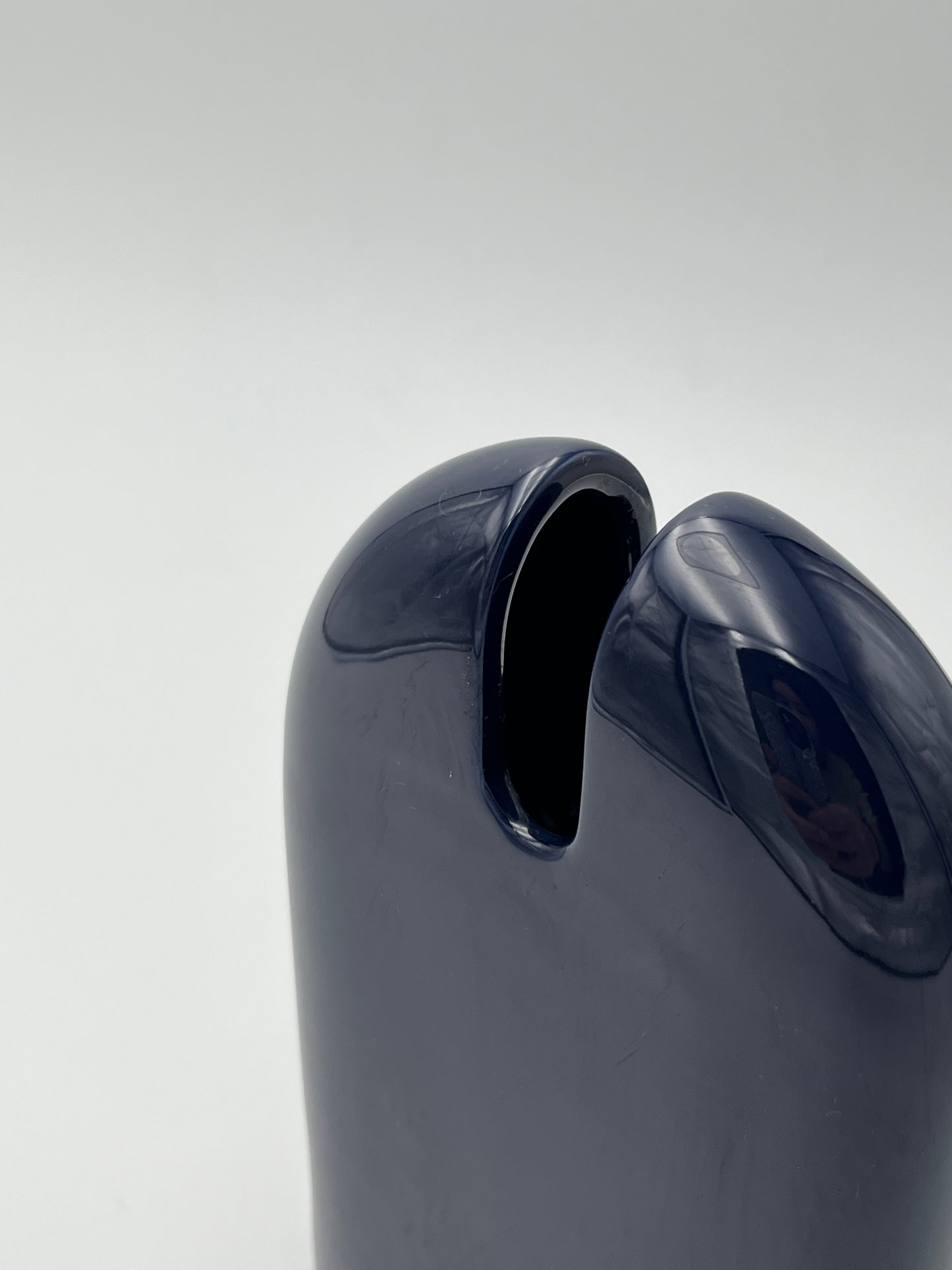 Vase Bleu Marine fente Sicart Cartigliano, Spagnolo, Italie, 70s