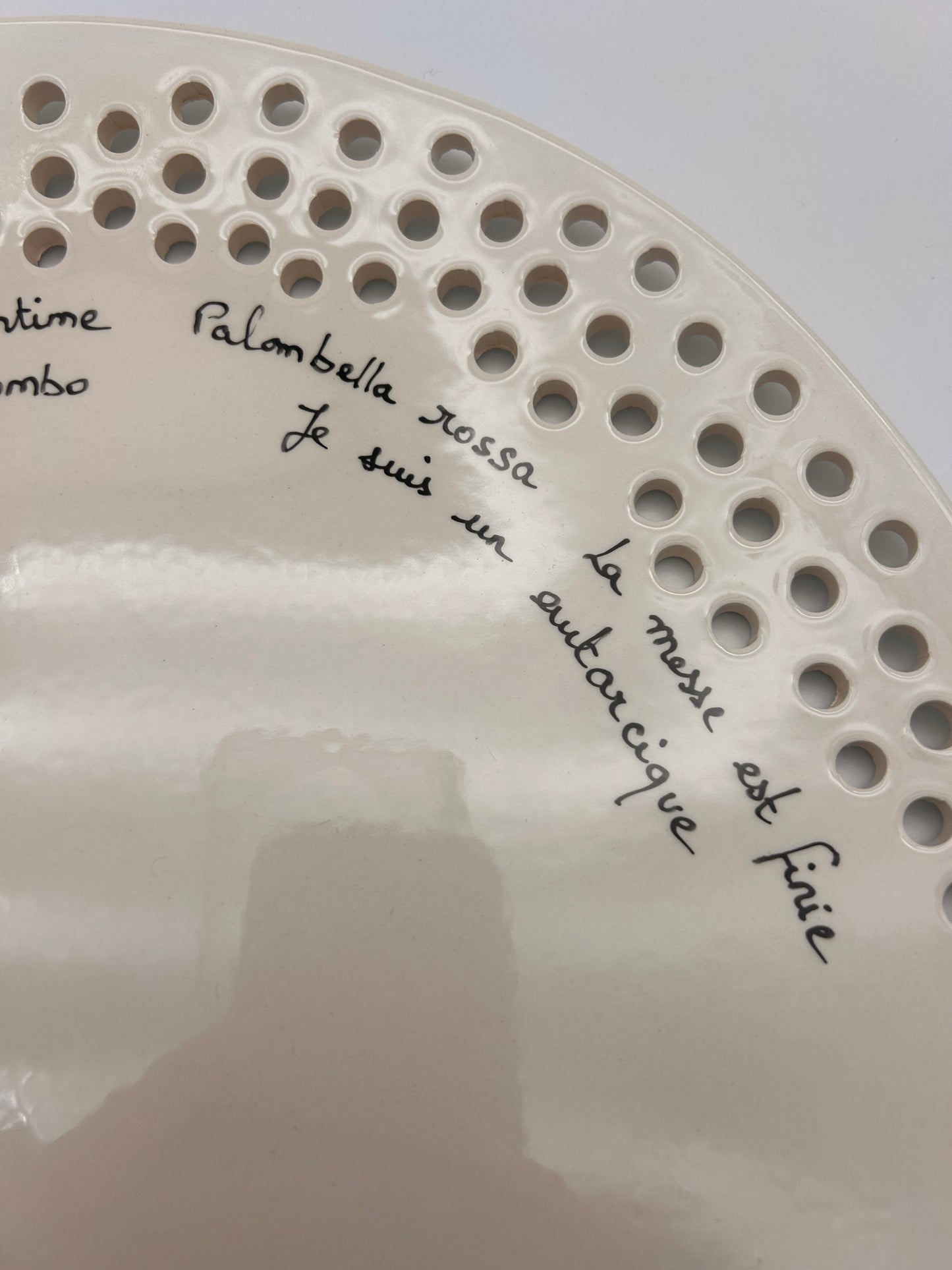 Assiette en céramique "scooter", diner "Nanni Moretti", Festival de Cannes, Sinicropi, 2012