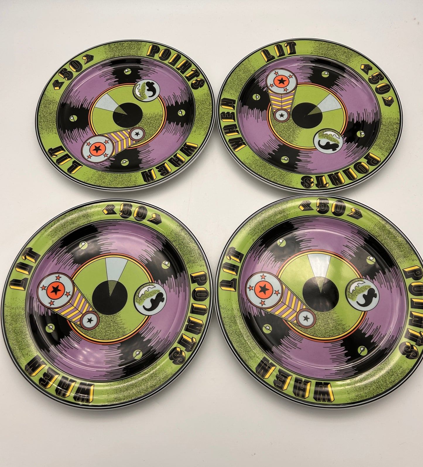 Assiettes plates vertes "Flipper", BOPLA Langenthal, 2000s