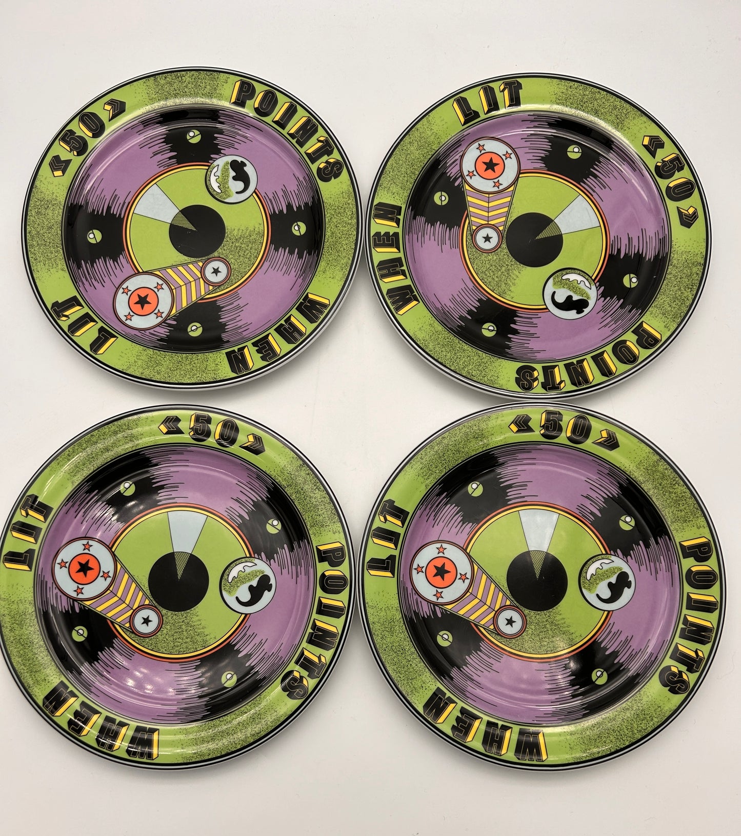 Assiettes plates vertes "Flipper", BOPLA Langenthal, 2000s