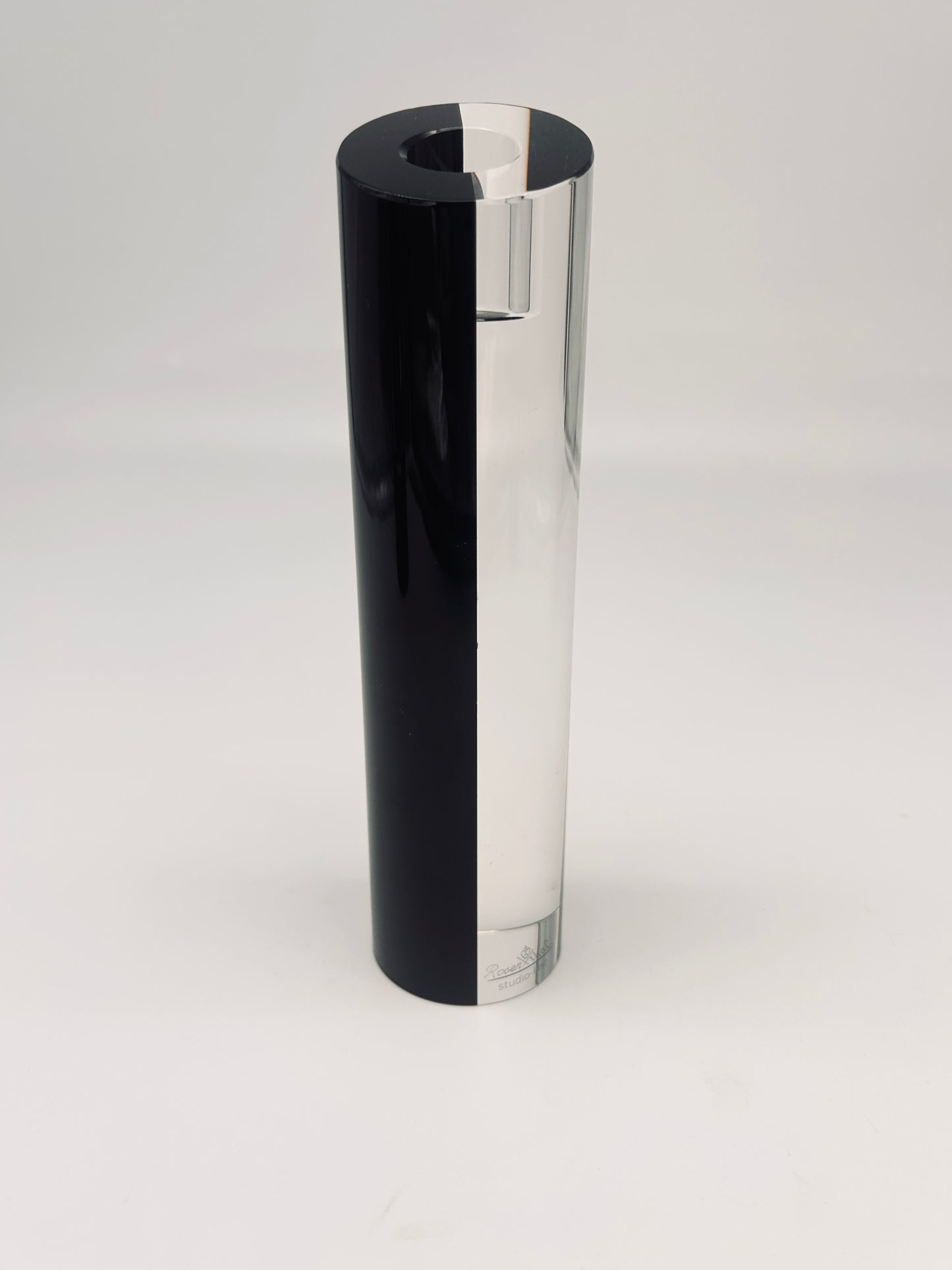 Bougeoir bicolore en verre de murano, Rosenthal, 80s